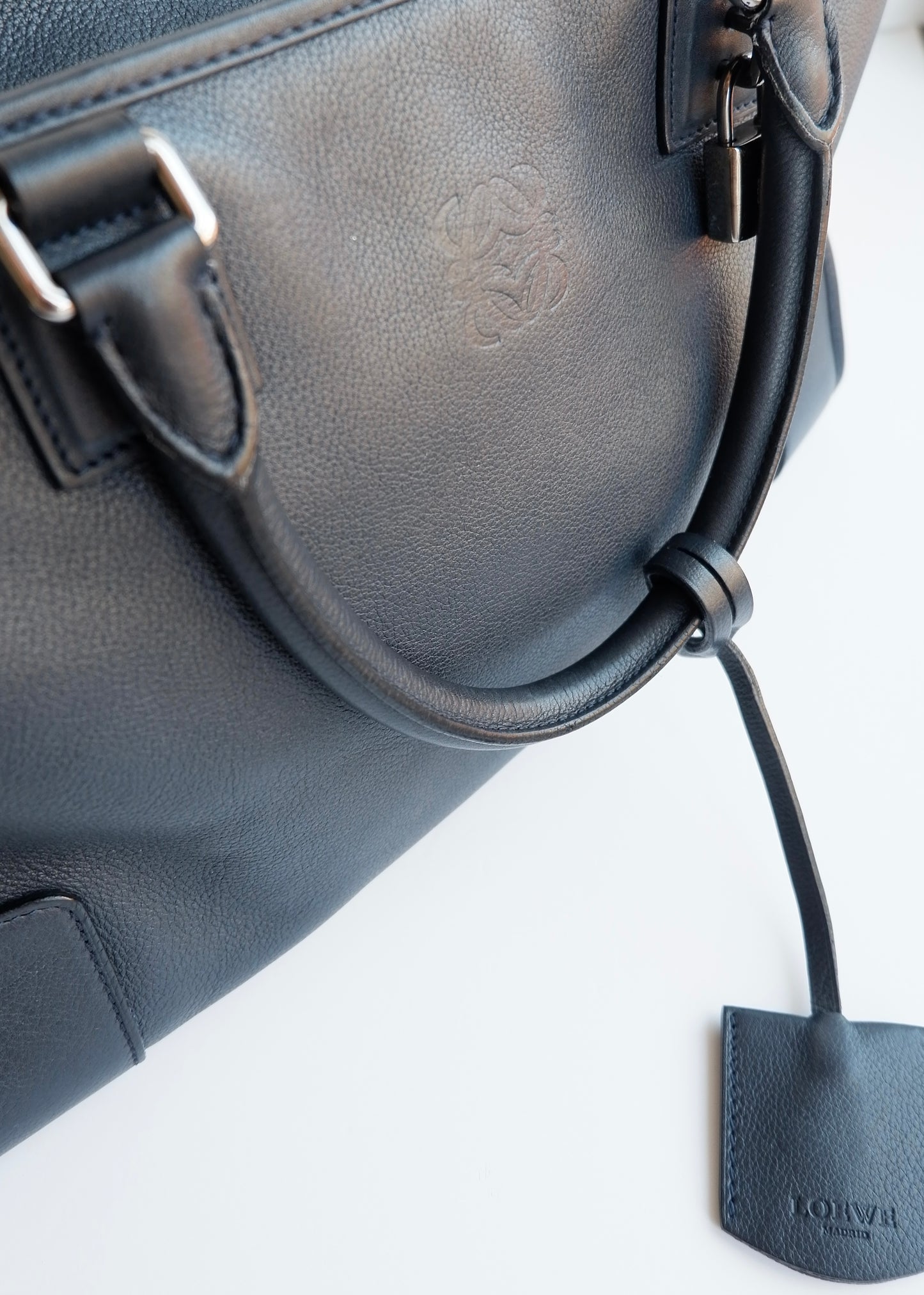 Authentic Preowned Loewe Navy Leather Amazona Handbag