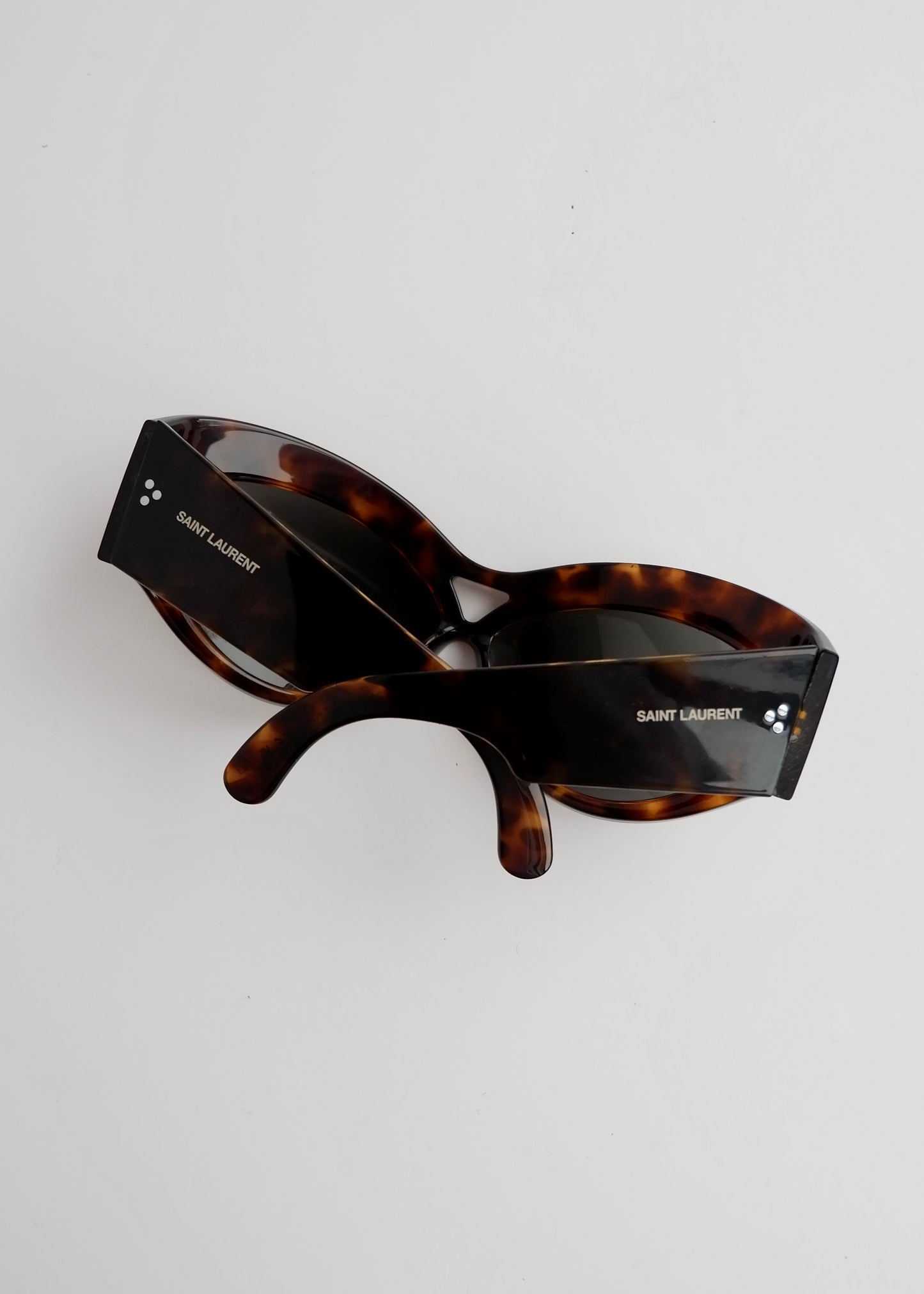 Authentic Preowned Saint Laurent Brown Tortoise Cat Eye Sungasses