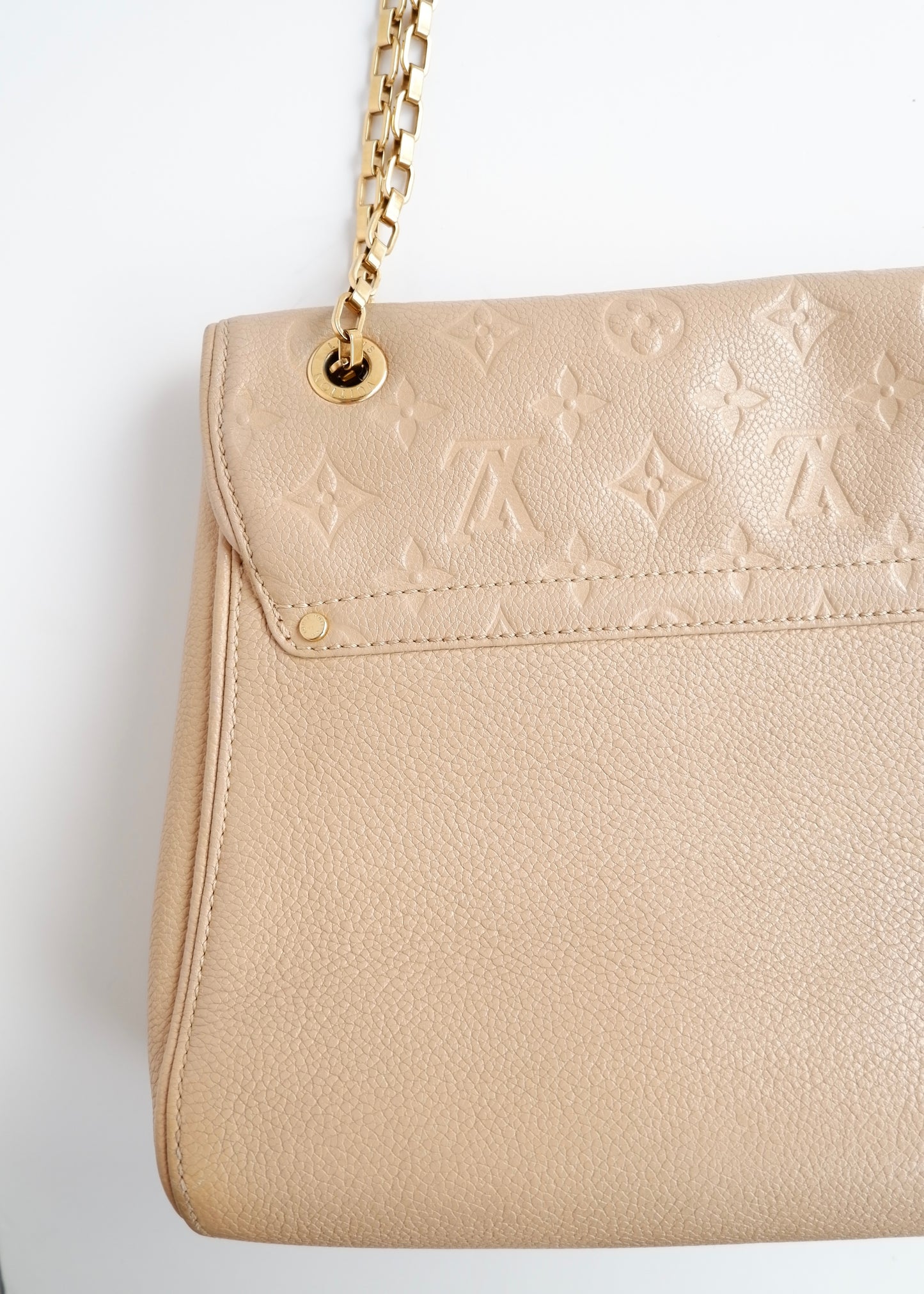 Authentic Preowned Louis Vuitton Cream Monogram Empreinte Leather St Germain MM Shoulder Bag