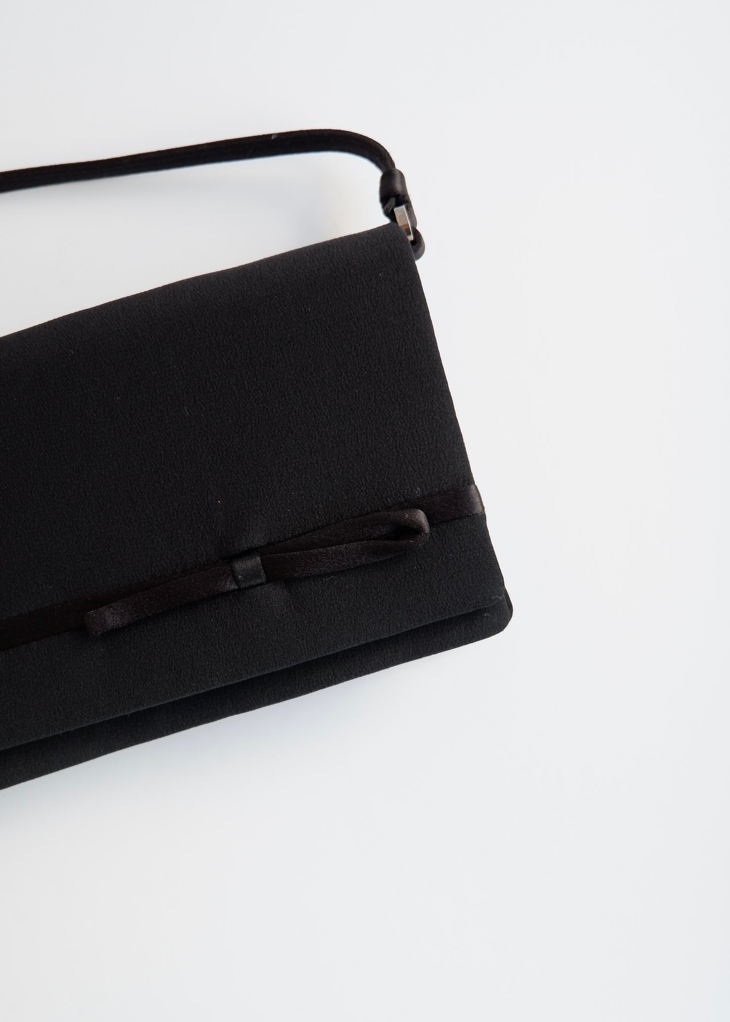 Authentic Preowned Prada Black Satin Bow Detail Handbag