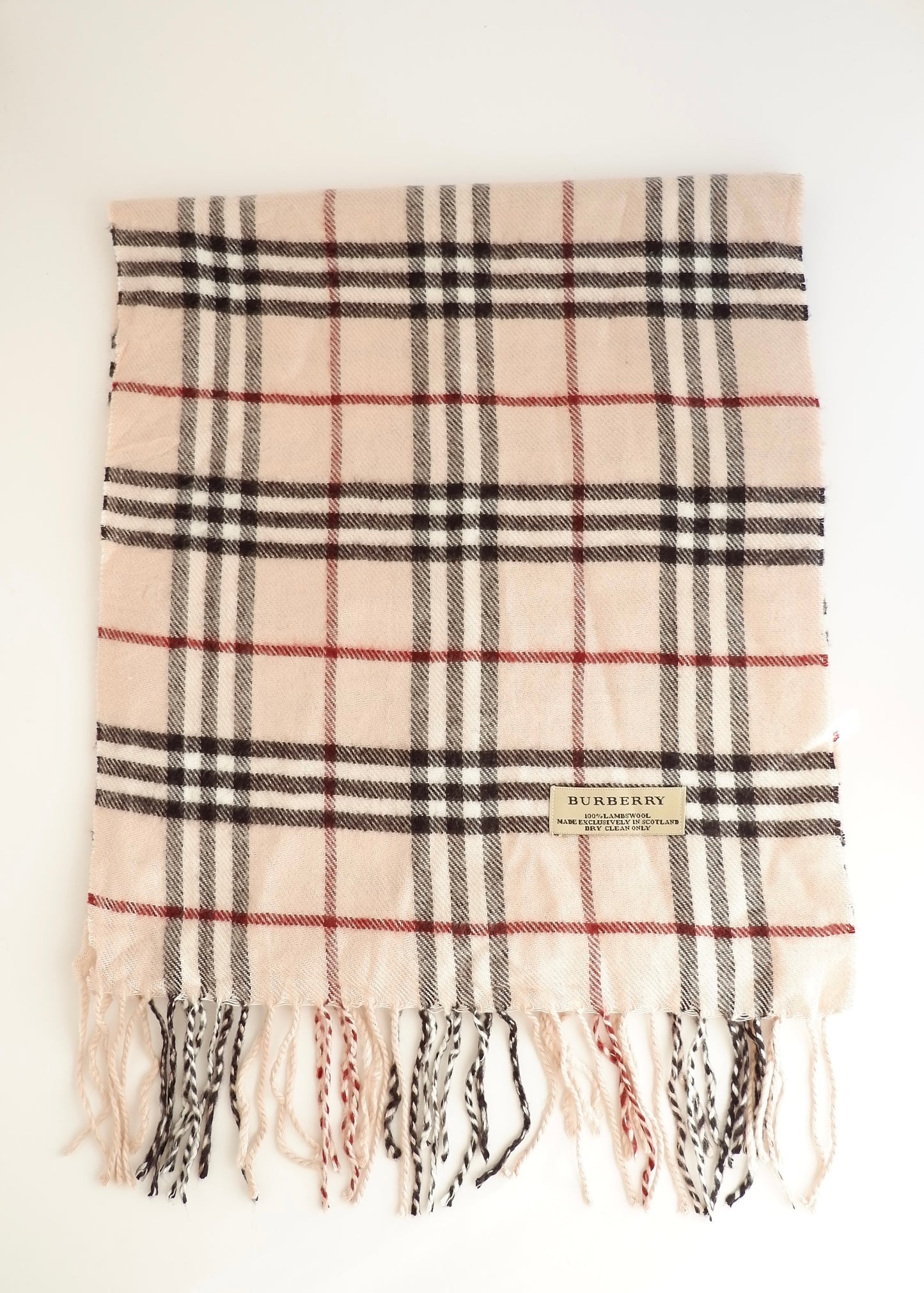 Authentic Preowned Burberry Check Beige Wool Scarf