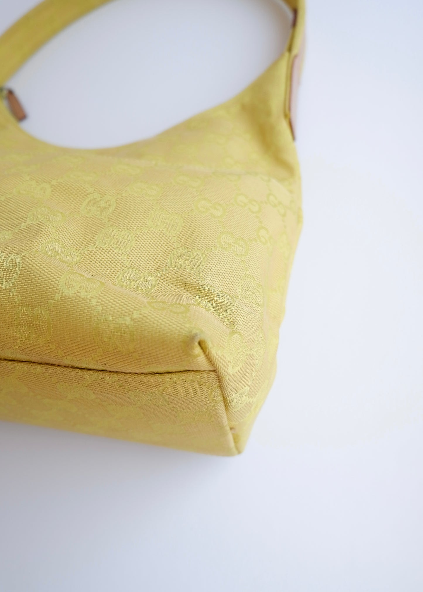 Authentic Preowned Gucci GG Canvas Neon Green Shoulder Bag