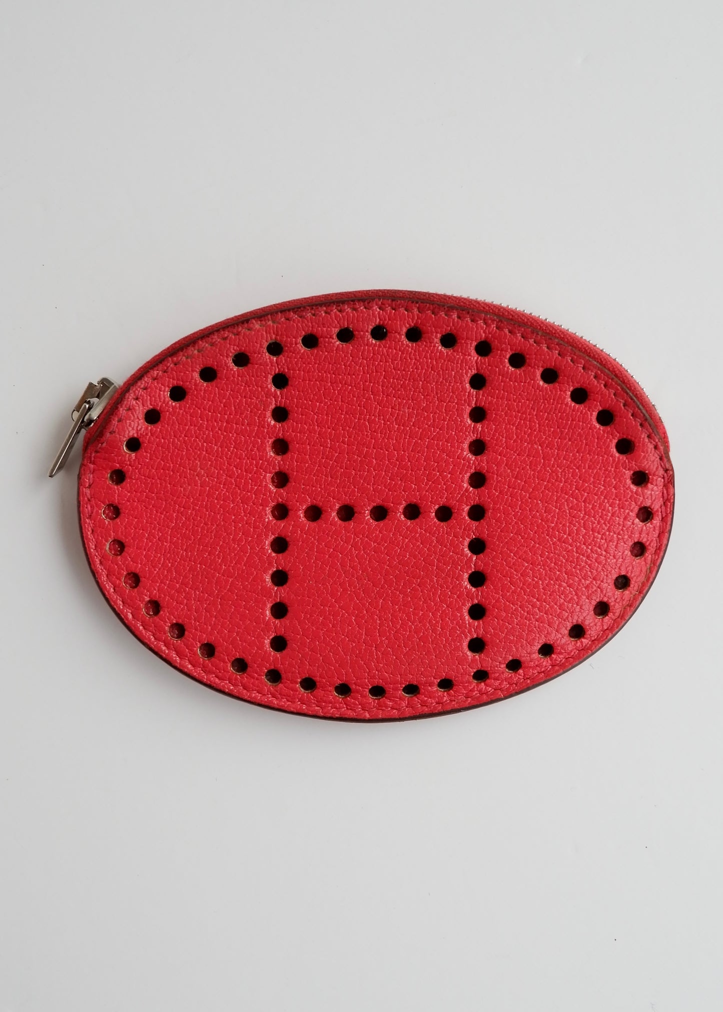 Authentic Preowned Hermes Evelyne Leather Rose Tyrien Coin Pouch