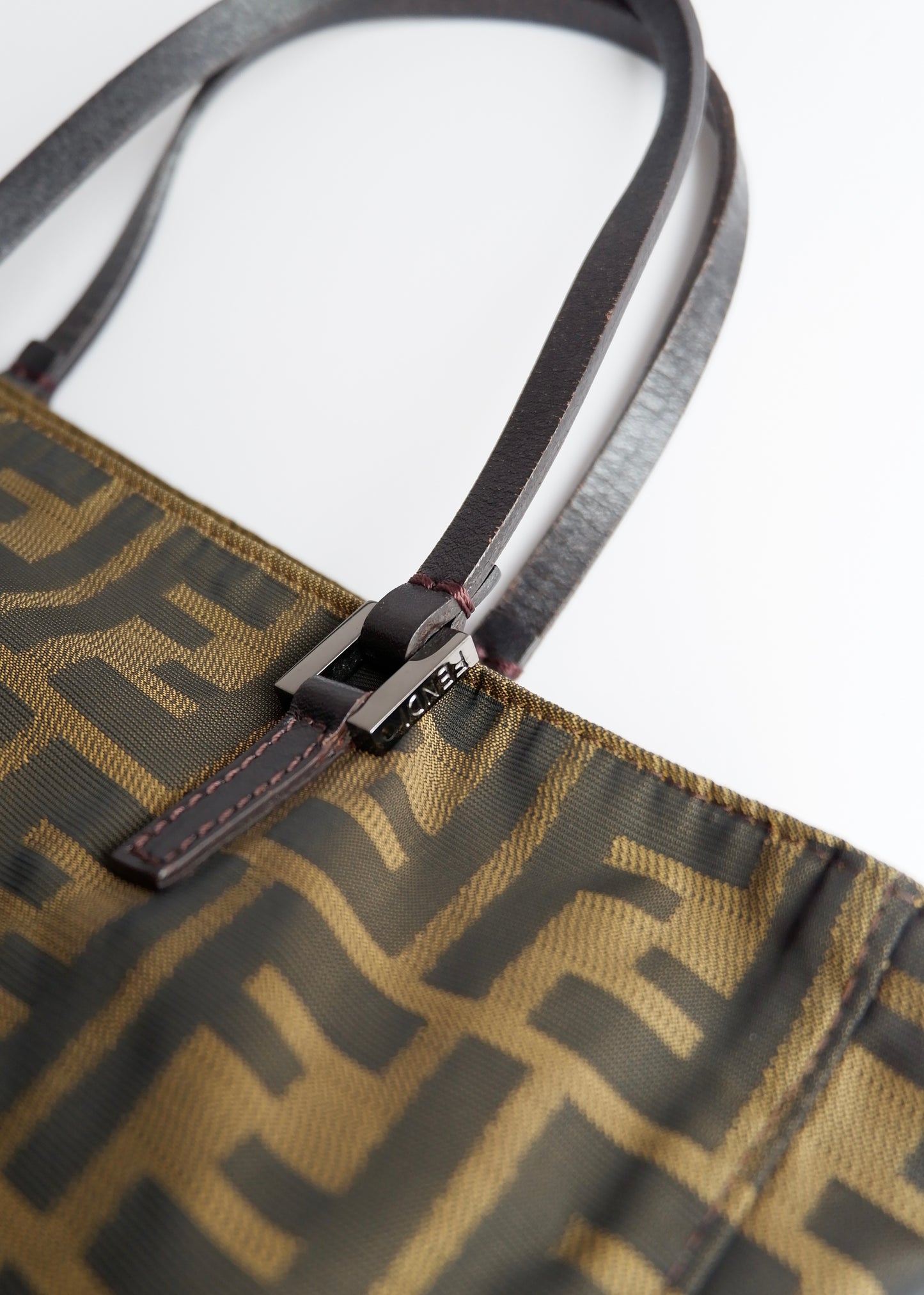 Authentic Preowned Vintage Fendi Brown Zucca Canvas Handbag