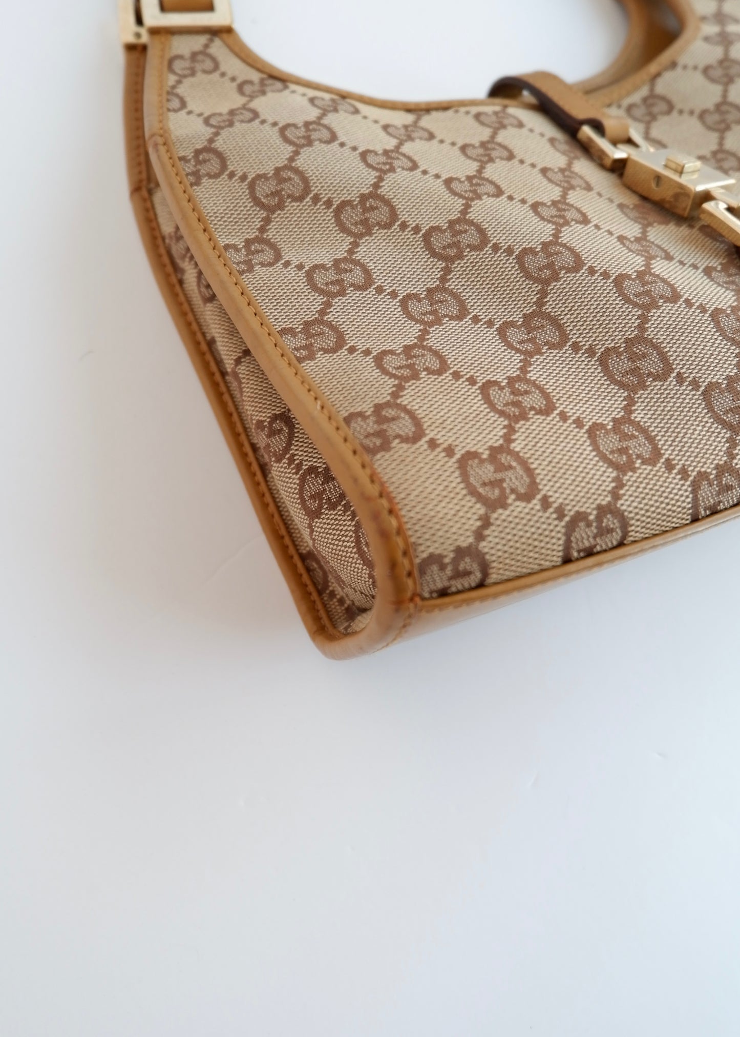 Authentic Preowned Gucci Tan GG Canvas Small Jackie Shoulder Bag