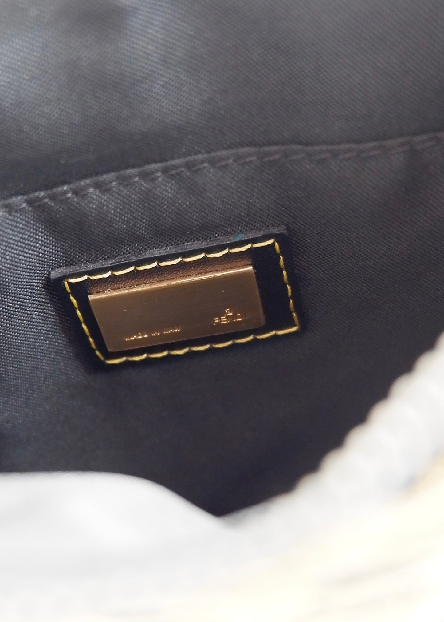 Authentic Preowned Fendi Black Animal Print Zucca Oyster Bag