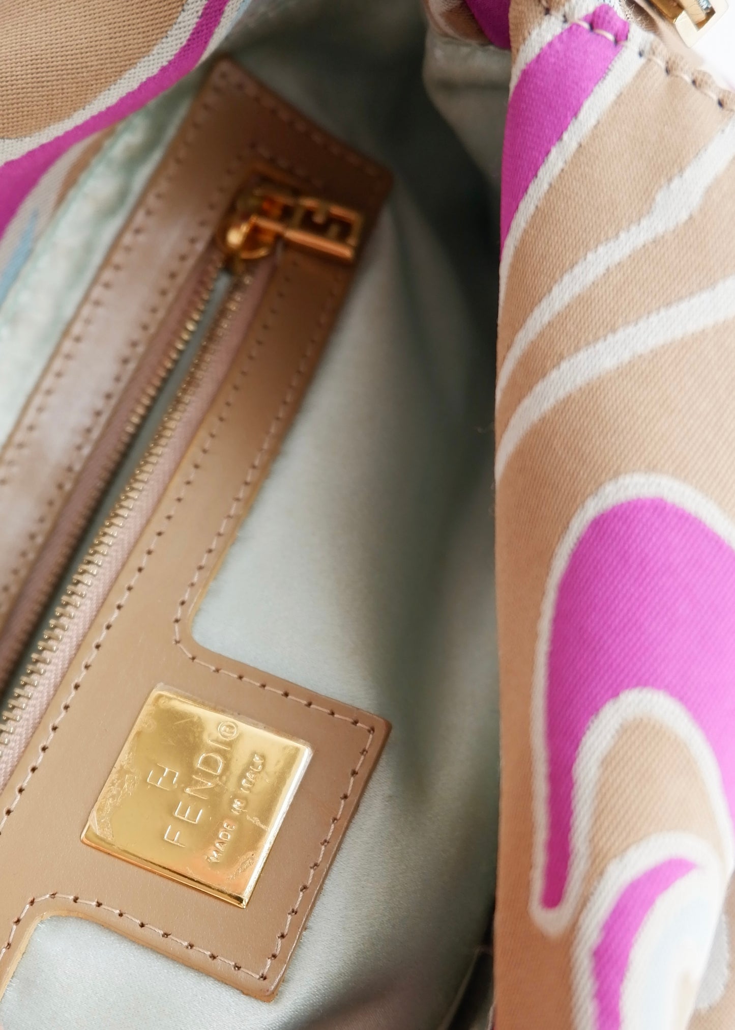 Authentic Preowned Fendi Psychedelic Swirl Multi Color Baguette Shoulder Bag