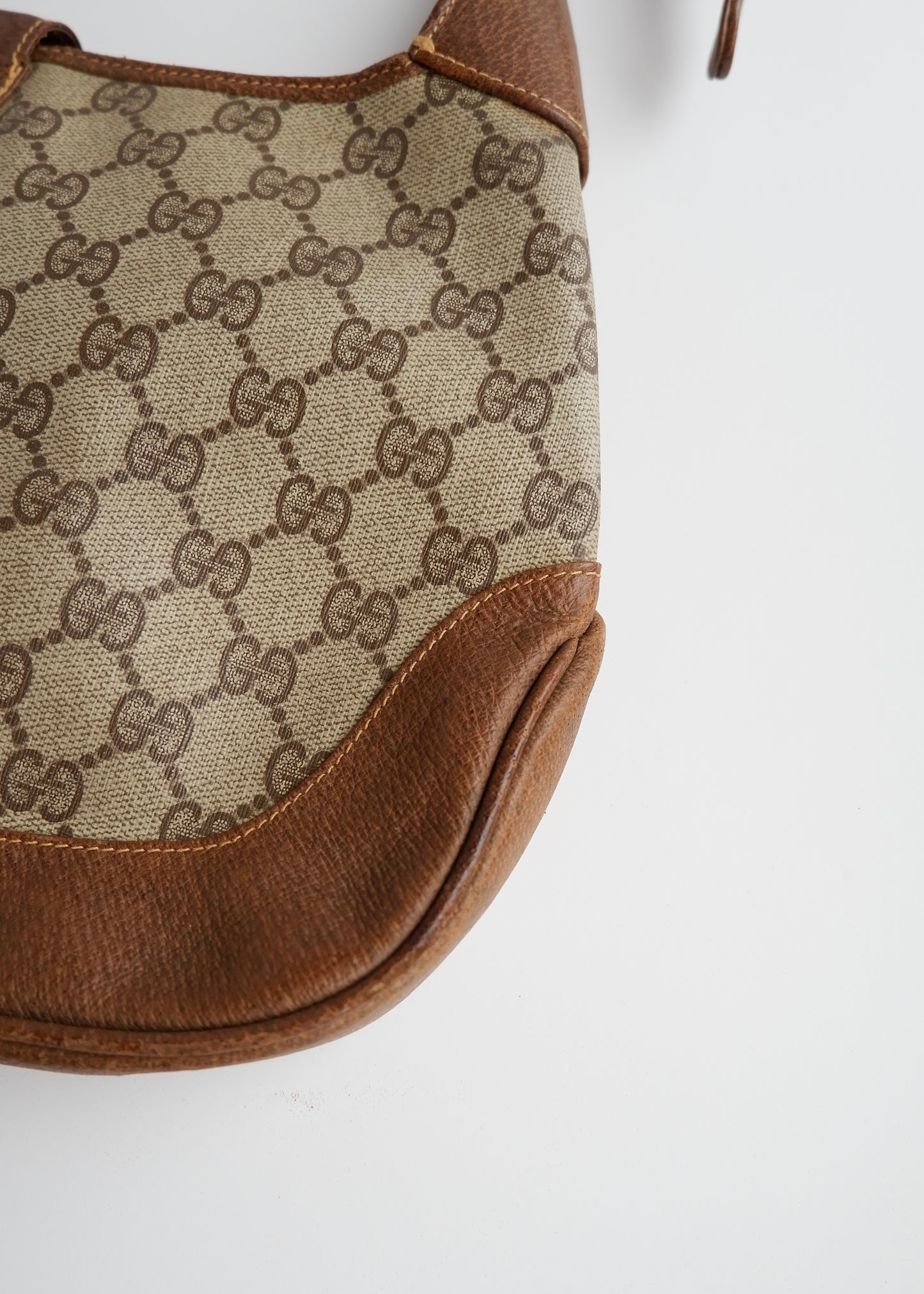 Authentic Preowned Vintage Gucci Brown GG Canvas Jackie Shoulder Bag