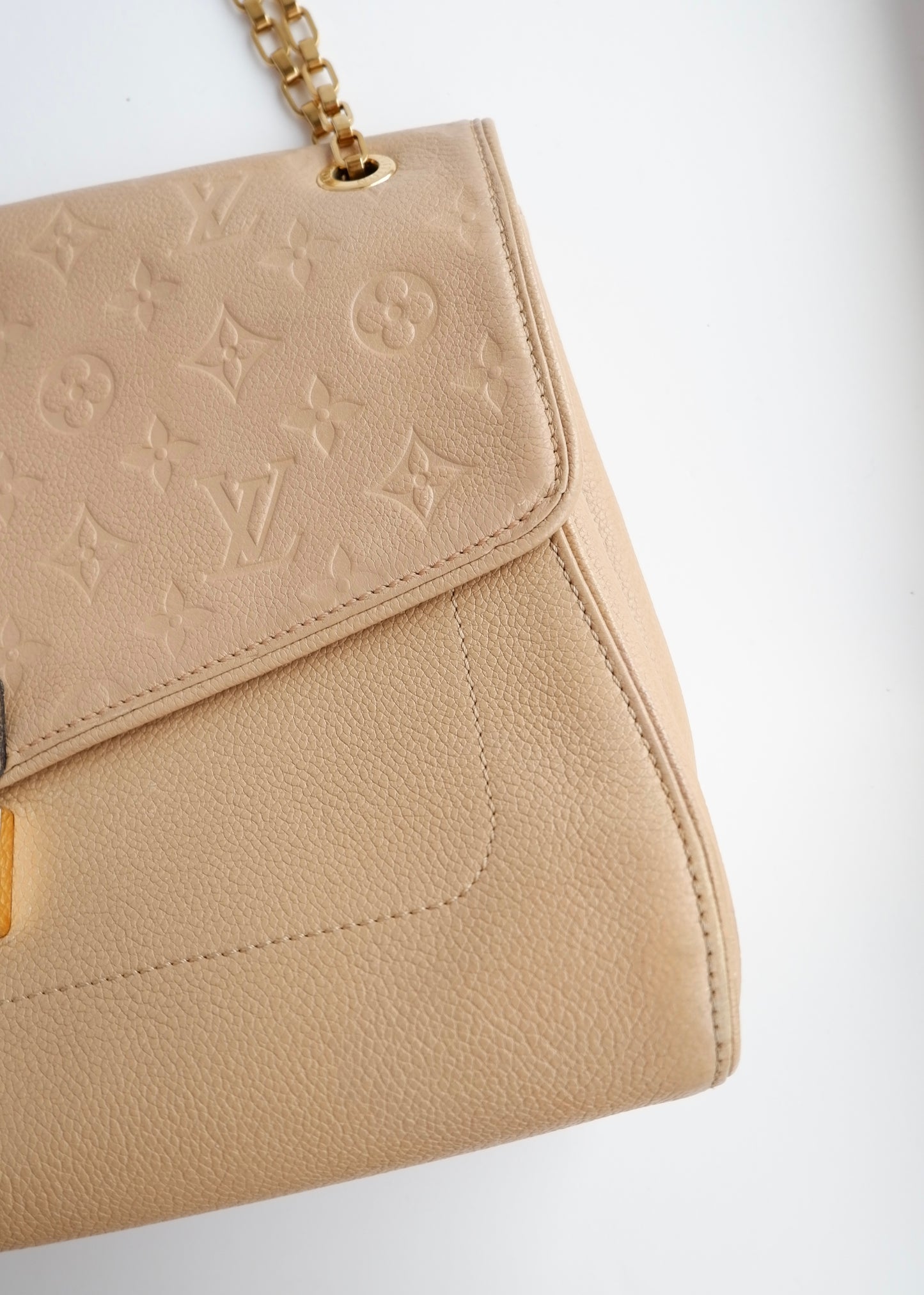 Authentic Preowned Louis Vuitton Cream Monogram Empreinte Leather St Germain MM Shoulder Bag