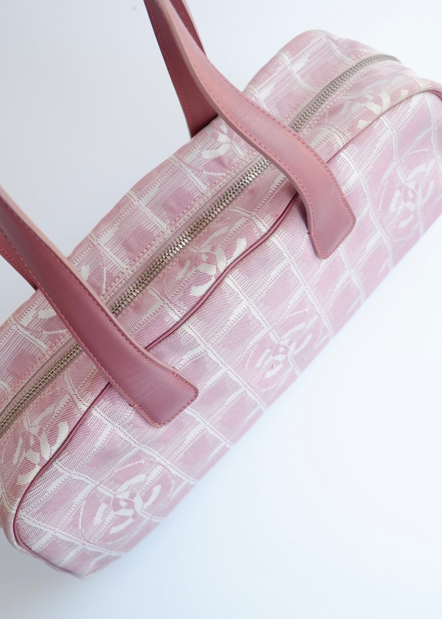 Authentic Preowned Chanel Pink Nylon New Travel Line Shoulder Bag