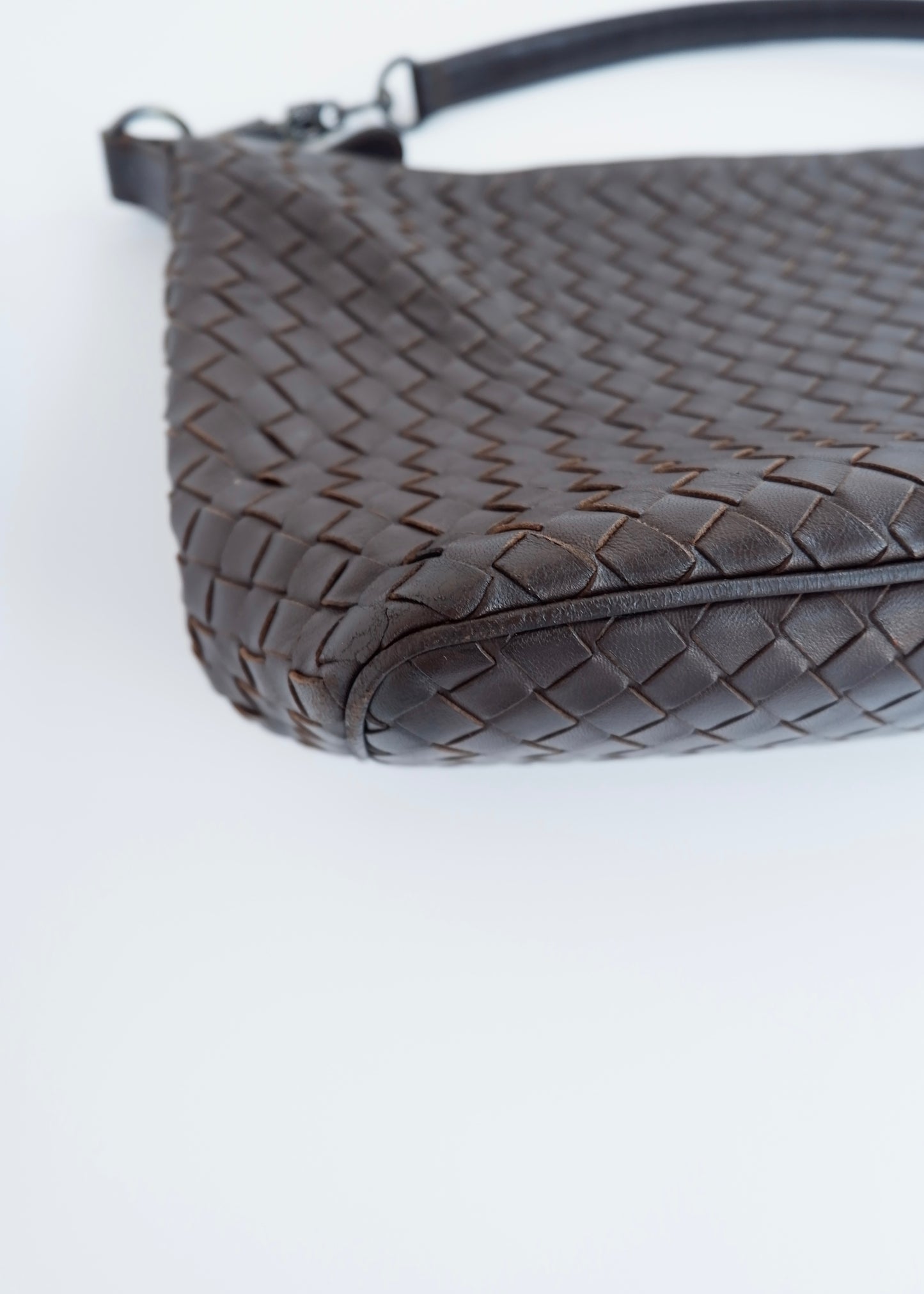 Authentic Preowned Bottega Veneta Brown Leather Shoulder Bag