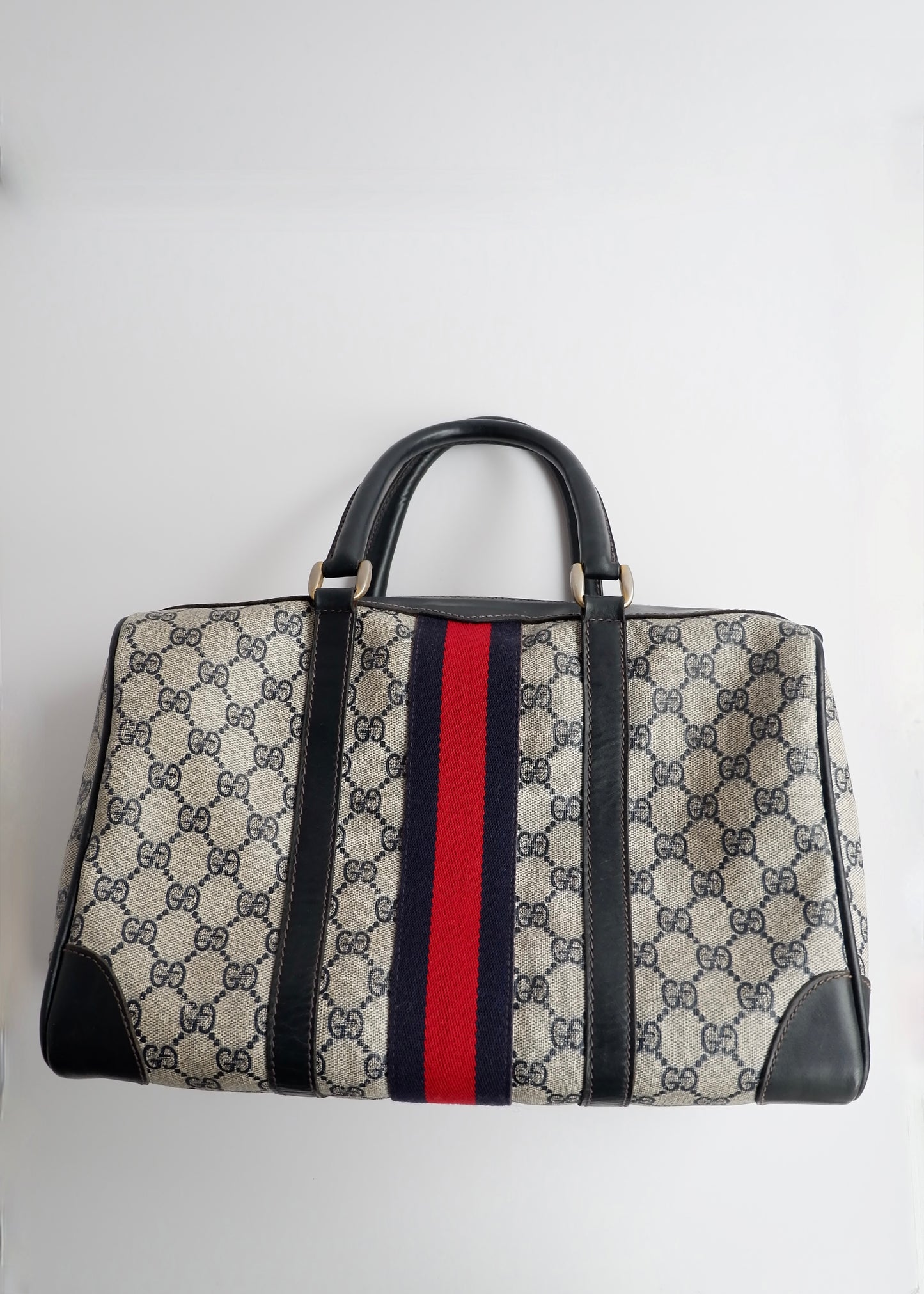 Authentic Preowned Vintage Gucci Navy Boston Bag