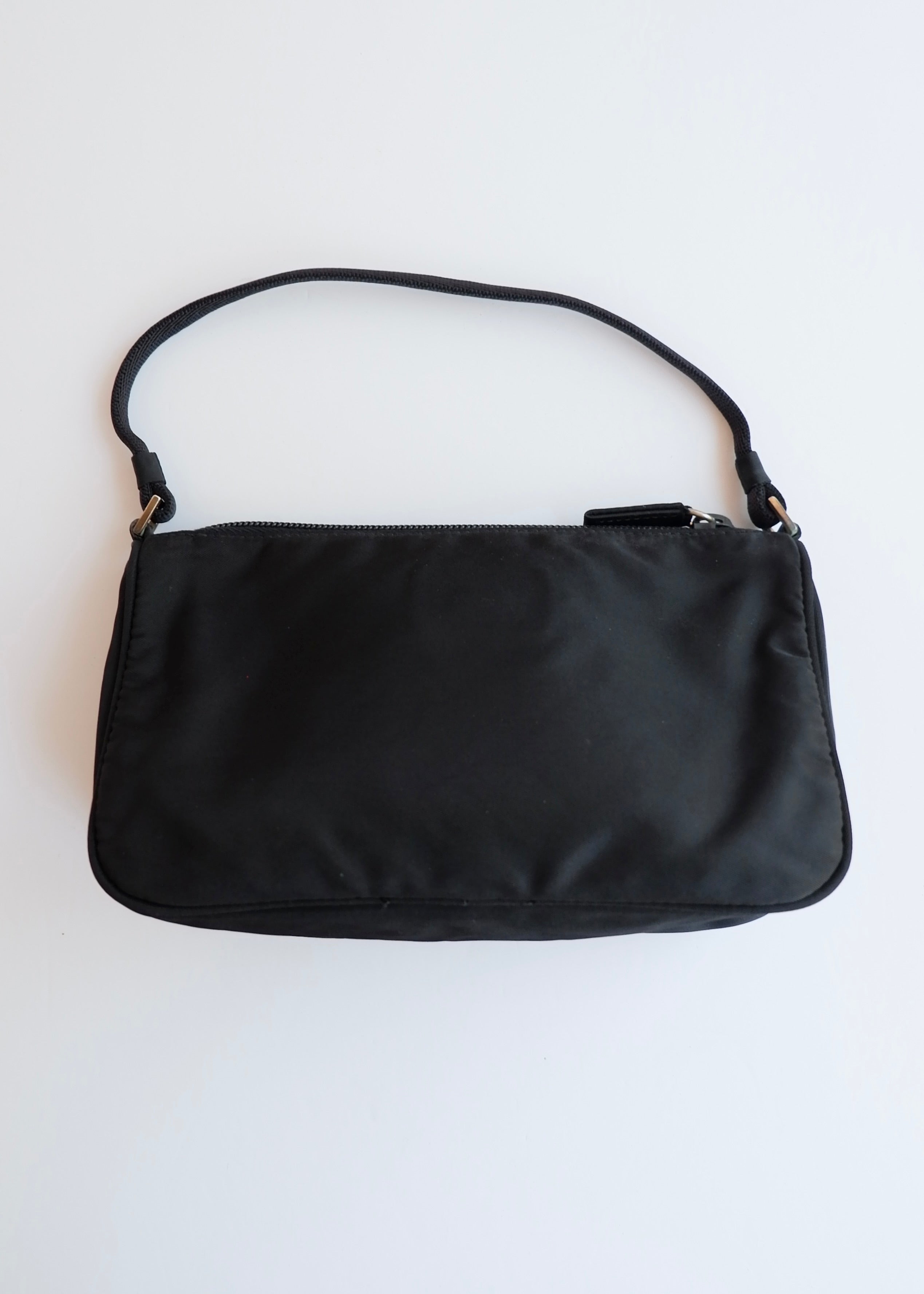 Preowned Prada Black Nylon Pochette Shoulder Bag