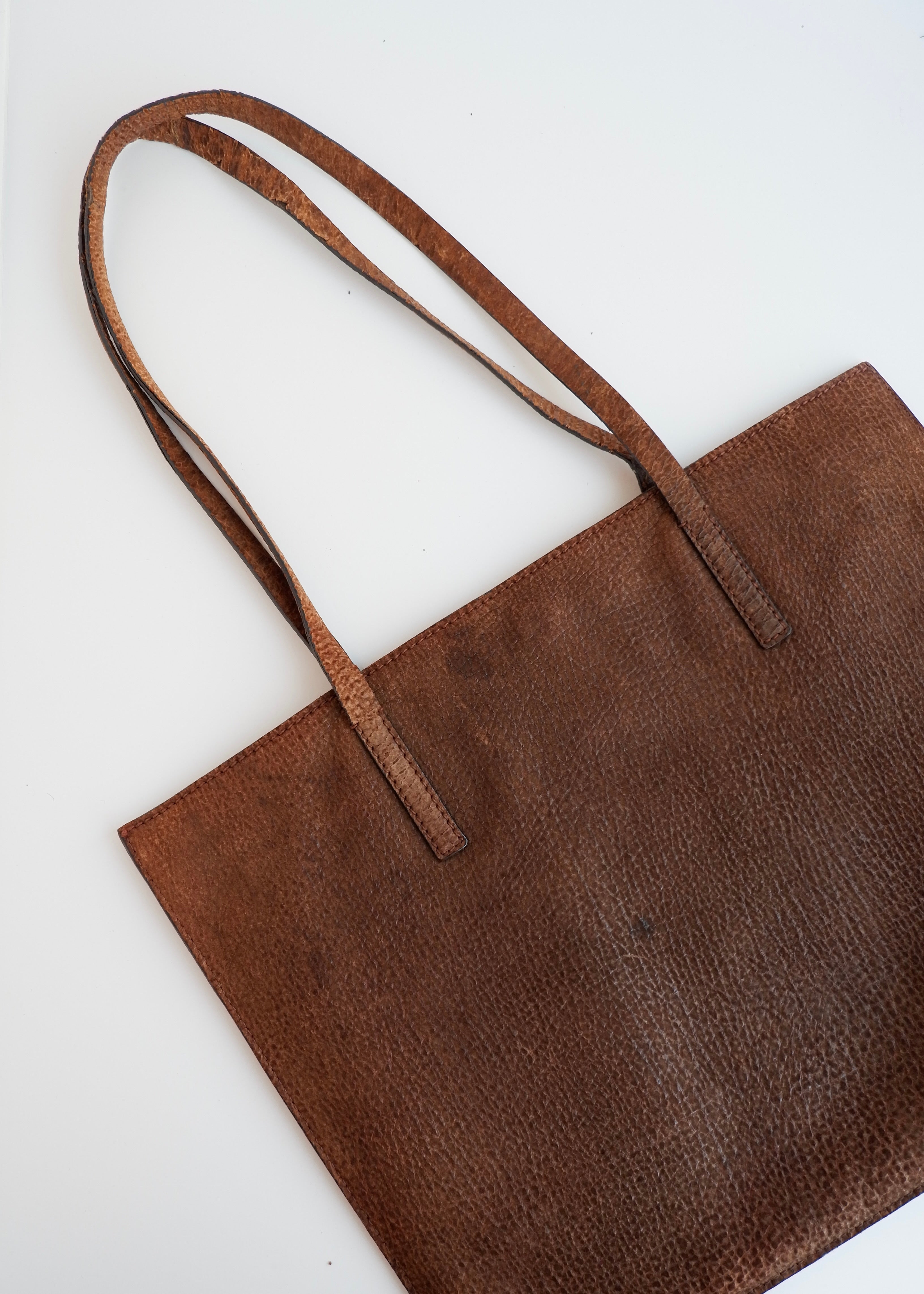 Sac cabas Prada authentique d'occasion en daim marron