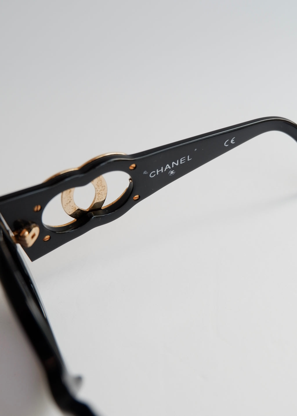 Preowned Chanel Black Acetate Oversized Square Frame Sunglasses