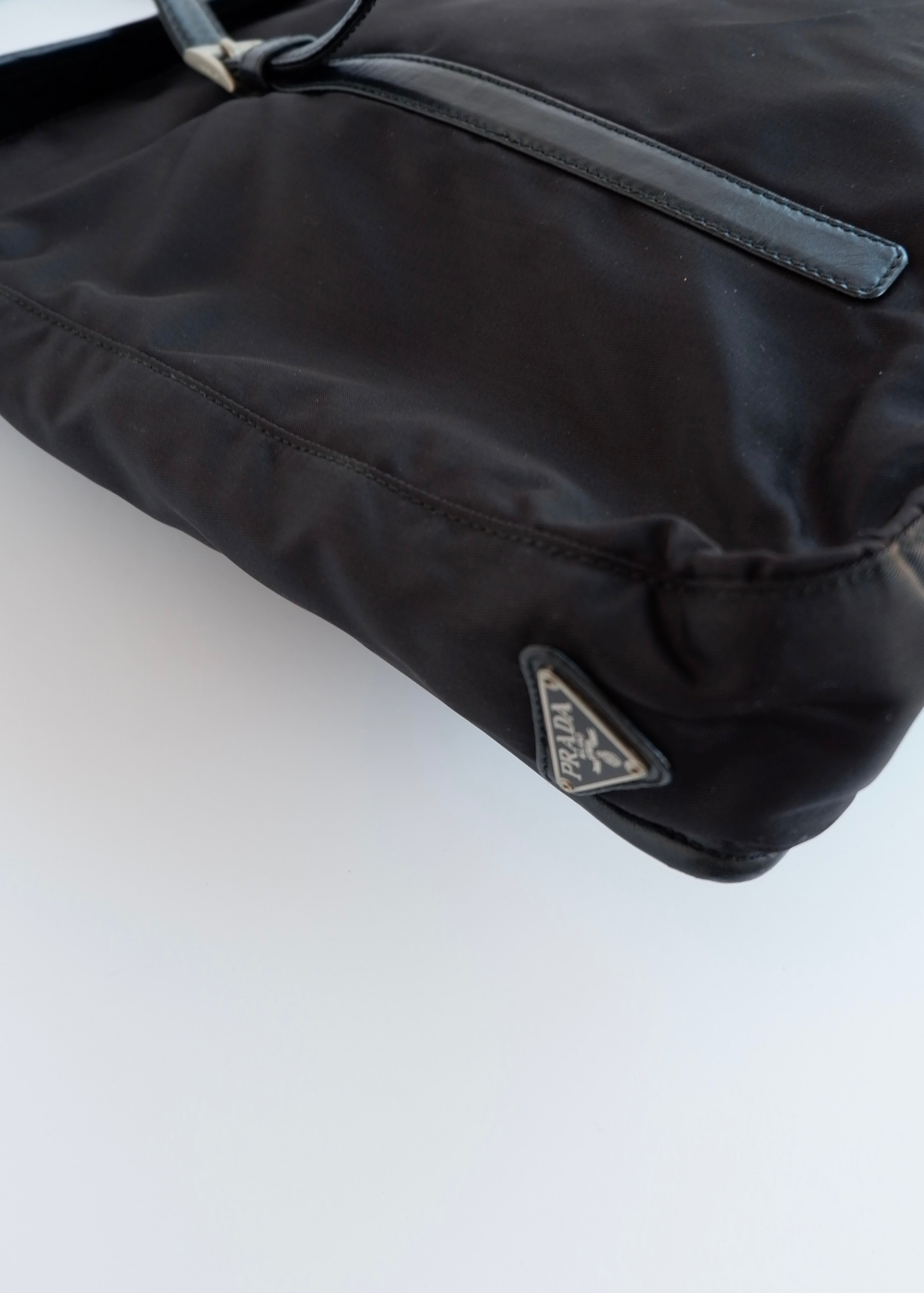 Authentic Preowned Prada Black Nylon/ Leather Tote Bag