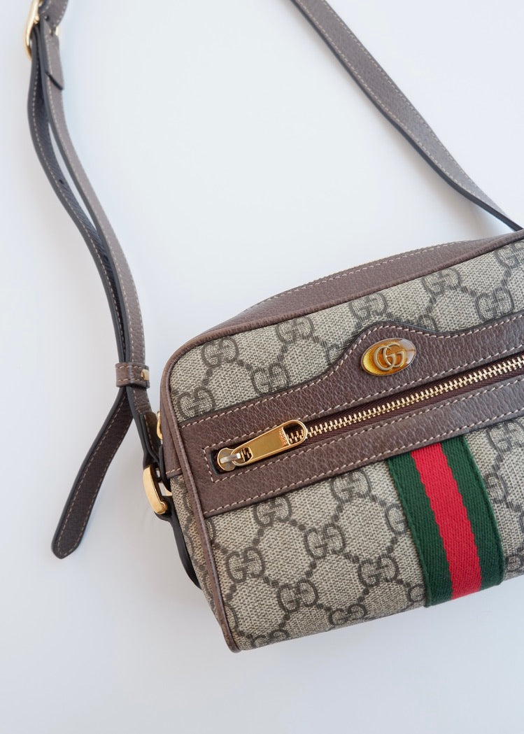 Authentic Preowned Gucci Brown GG Canvas Mini Ophidia Crossbody Bag