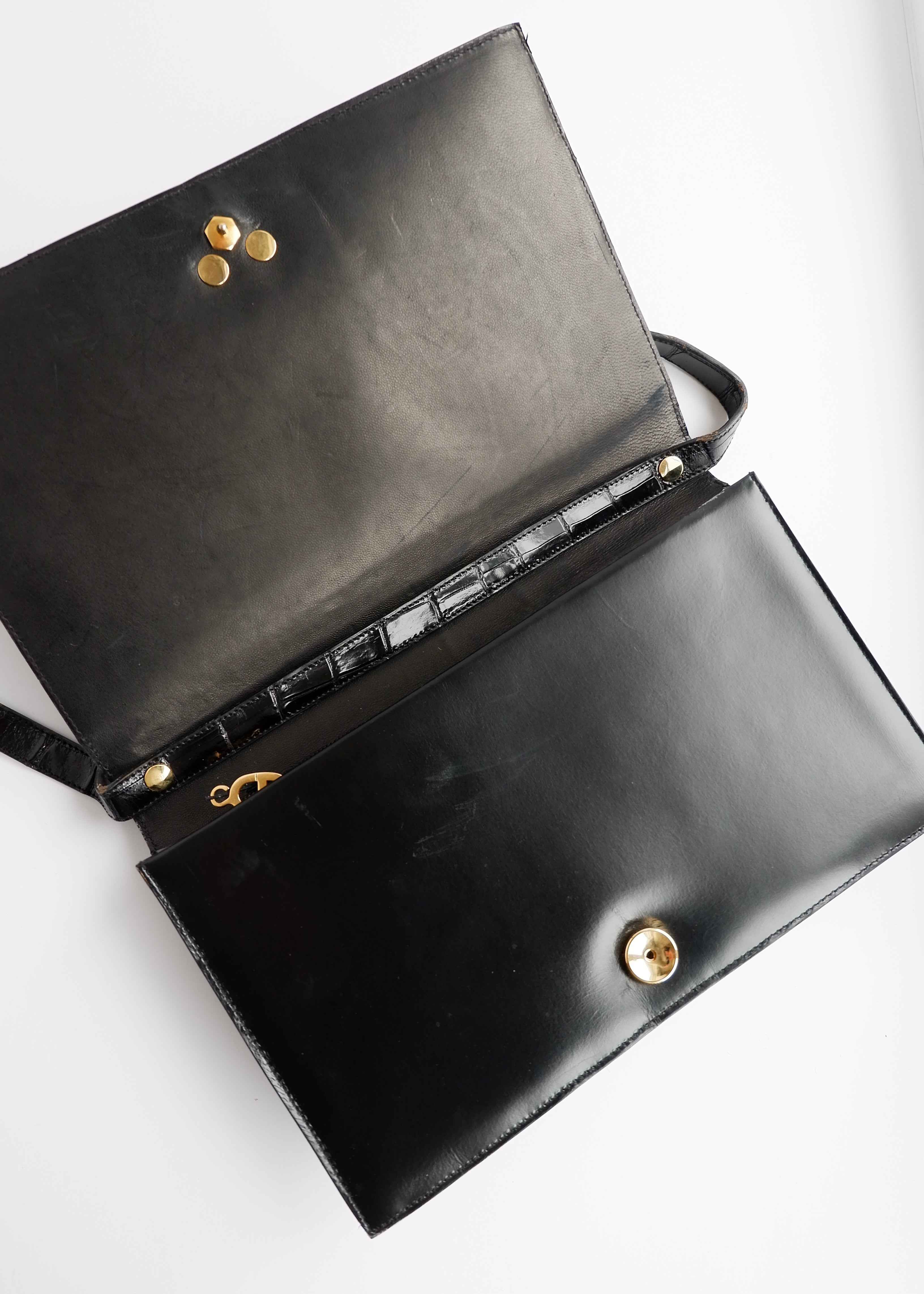 Authentic Preowned Vintage Dior Black Patent Leather Shoulder Bag