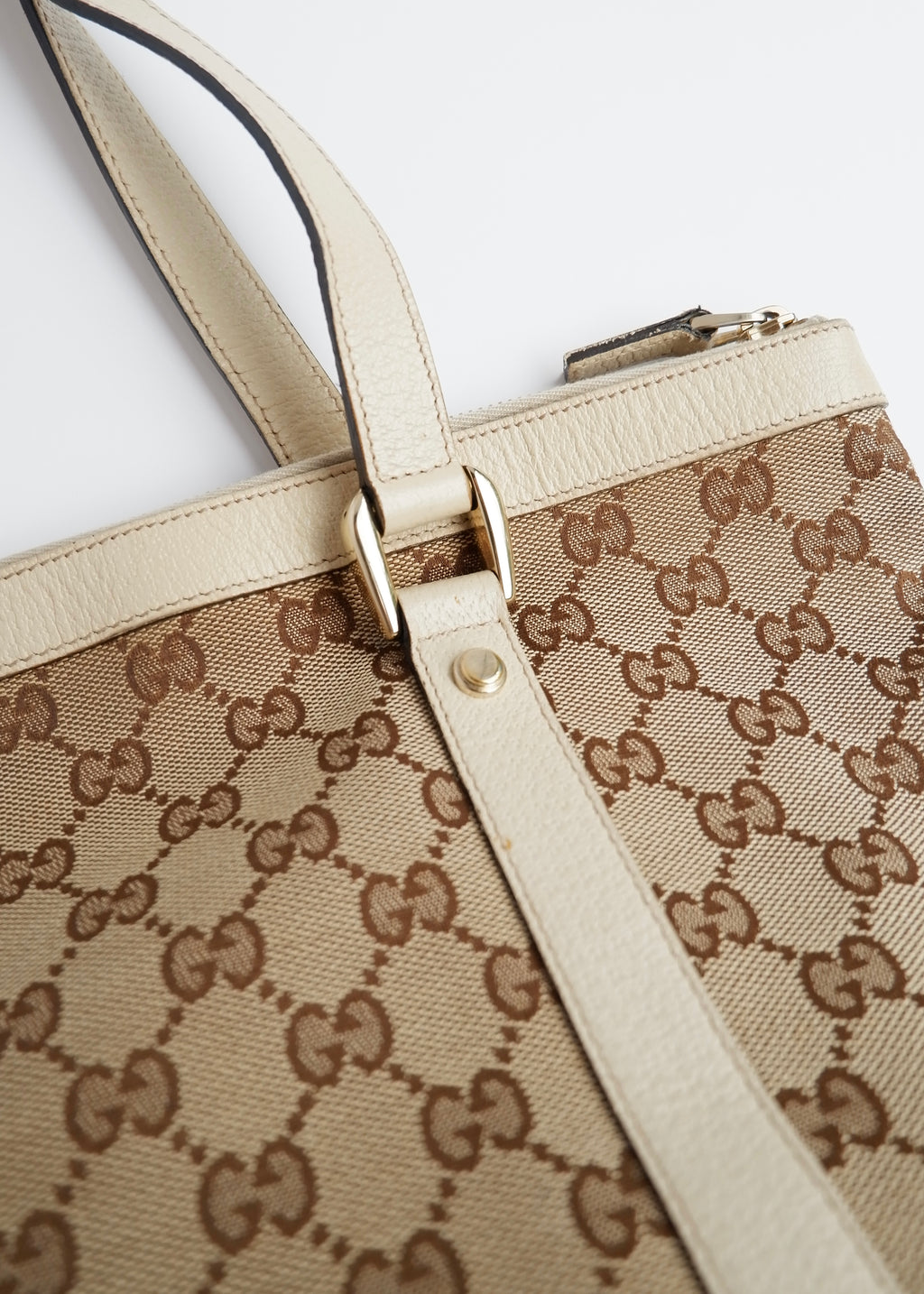 Authentic Preowned Gucci White GG Canvas Shoulder Bag