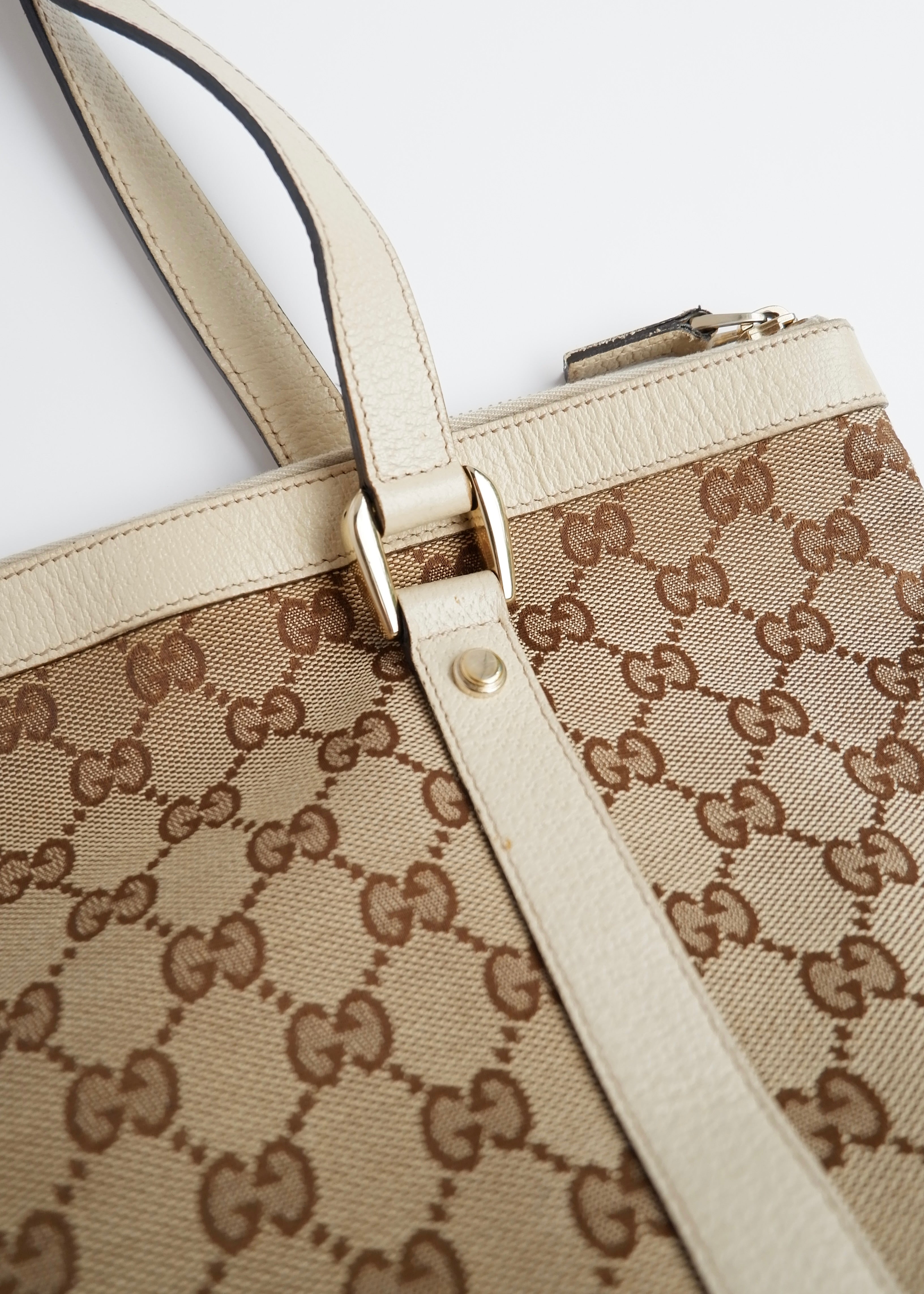 Authentic Preowned Gucci White GG Canvas Shoulder Bag