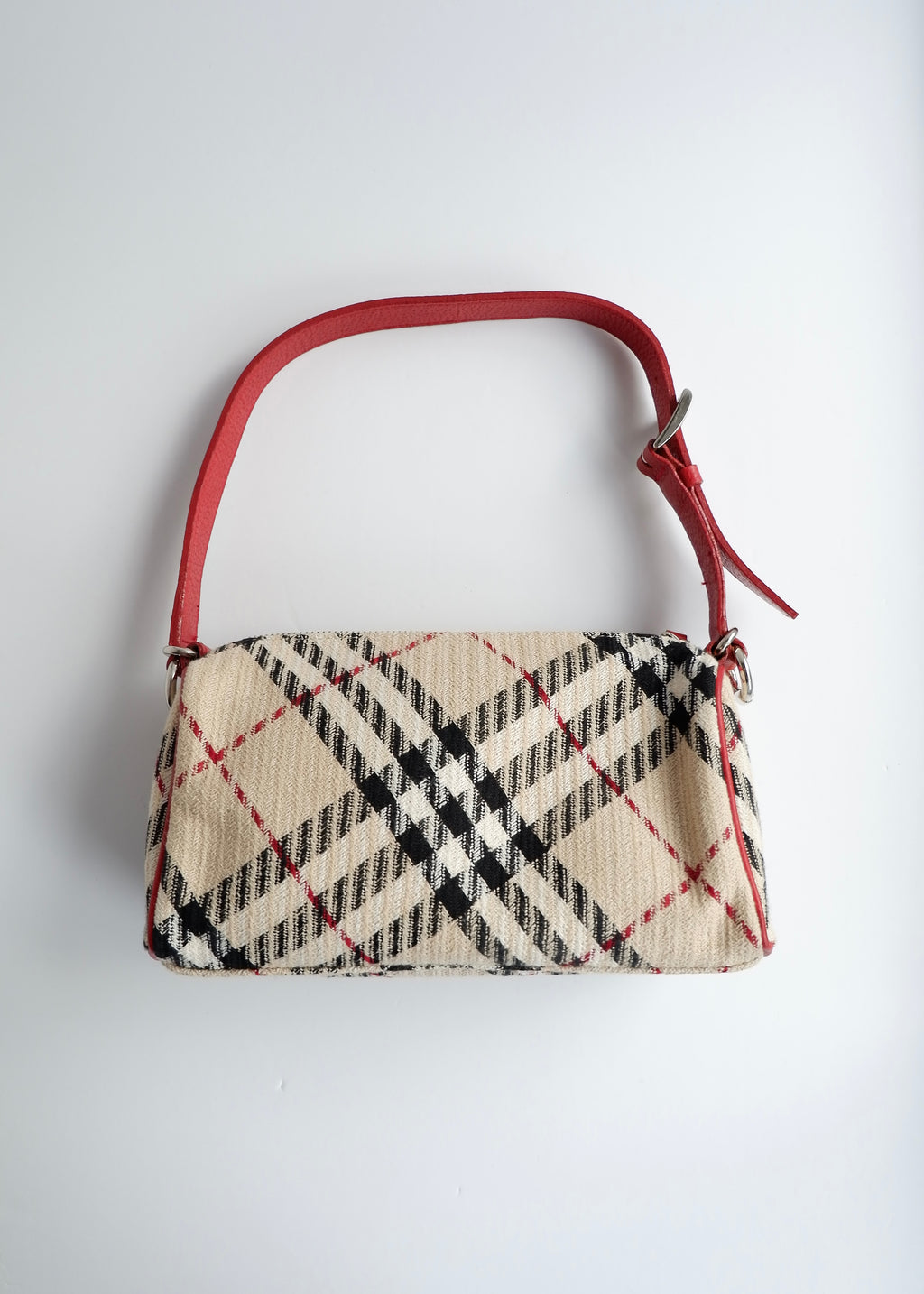 Authentic Preowned Burberry Red Novacheck Shoulder Bag