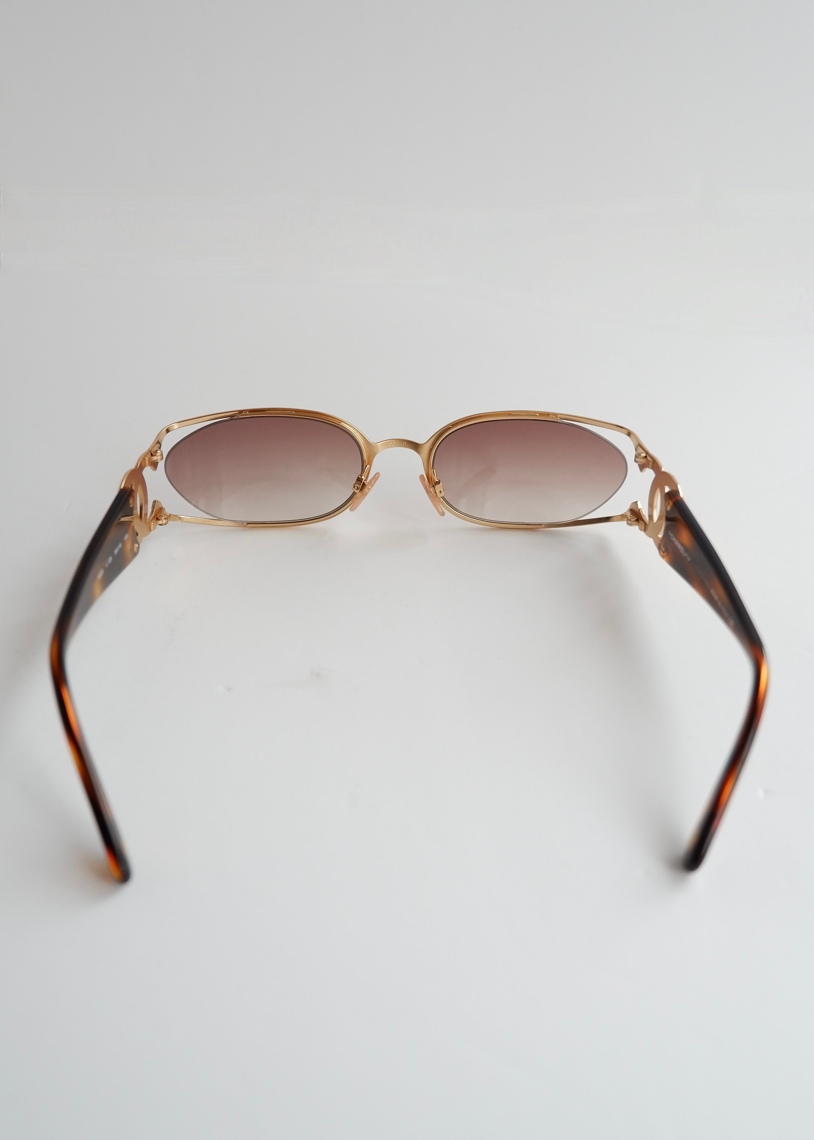 Authentic Preowned Vintage Chanel Brown Tortoise Aviator Style Sunglasses