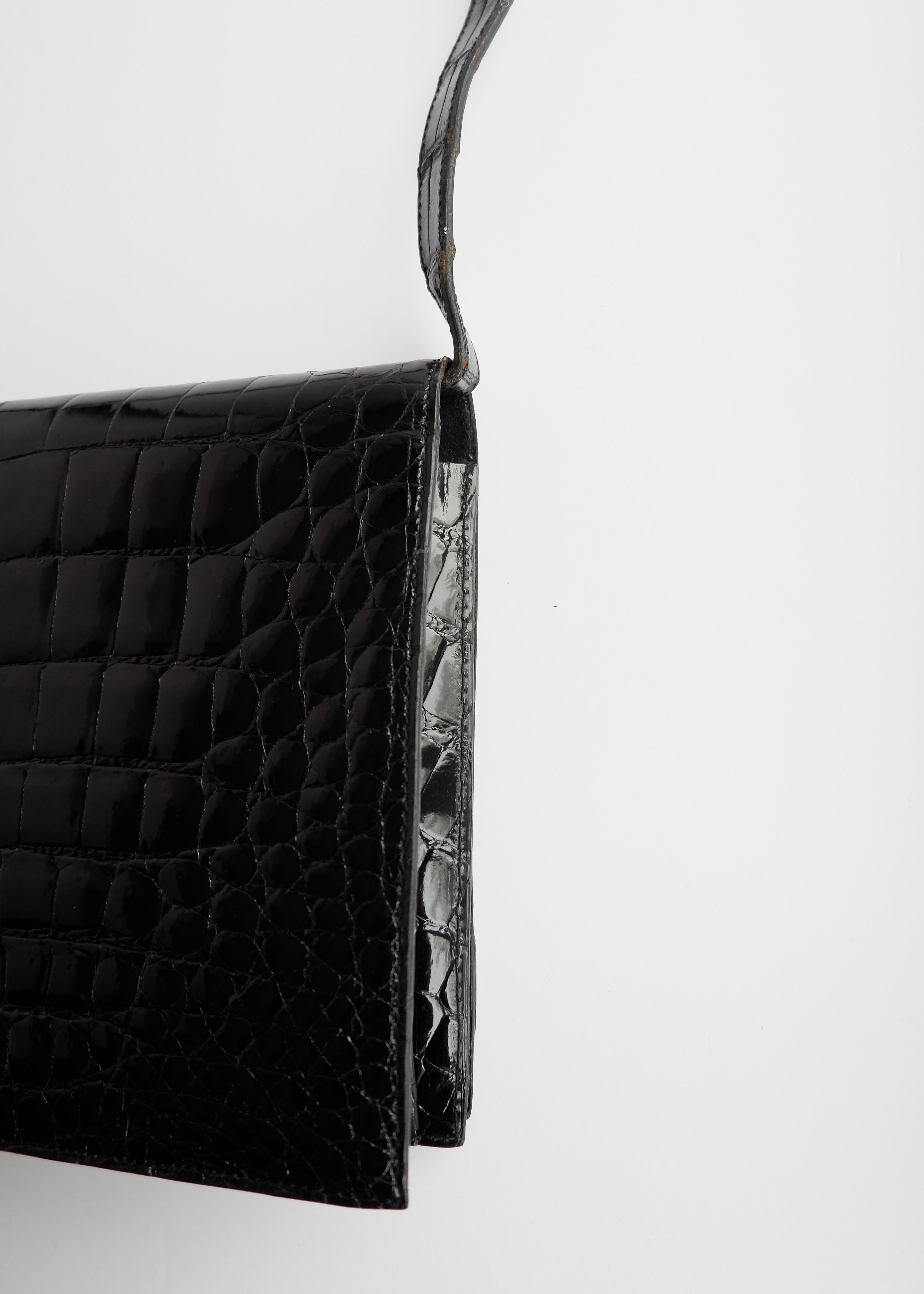 Authentic Preowned Vintage Dior Black Patent Leather Shoulder Bag