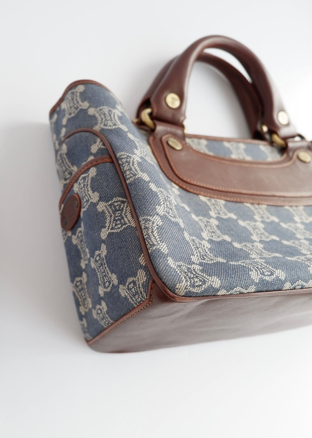 Authentic Preowned Vintage Celine Blue Denim Triomphe Boogie Bag