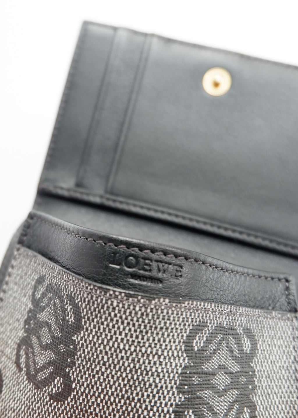 Authentic Preowned Loewe Navy Coated Canvas Anagram Logo Card Holder