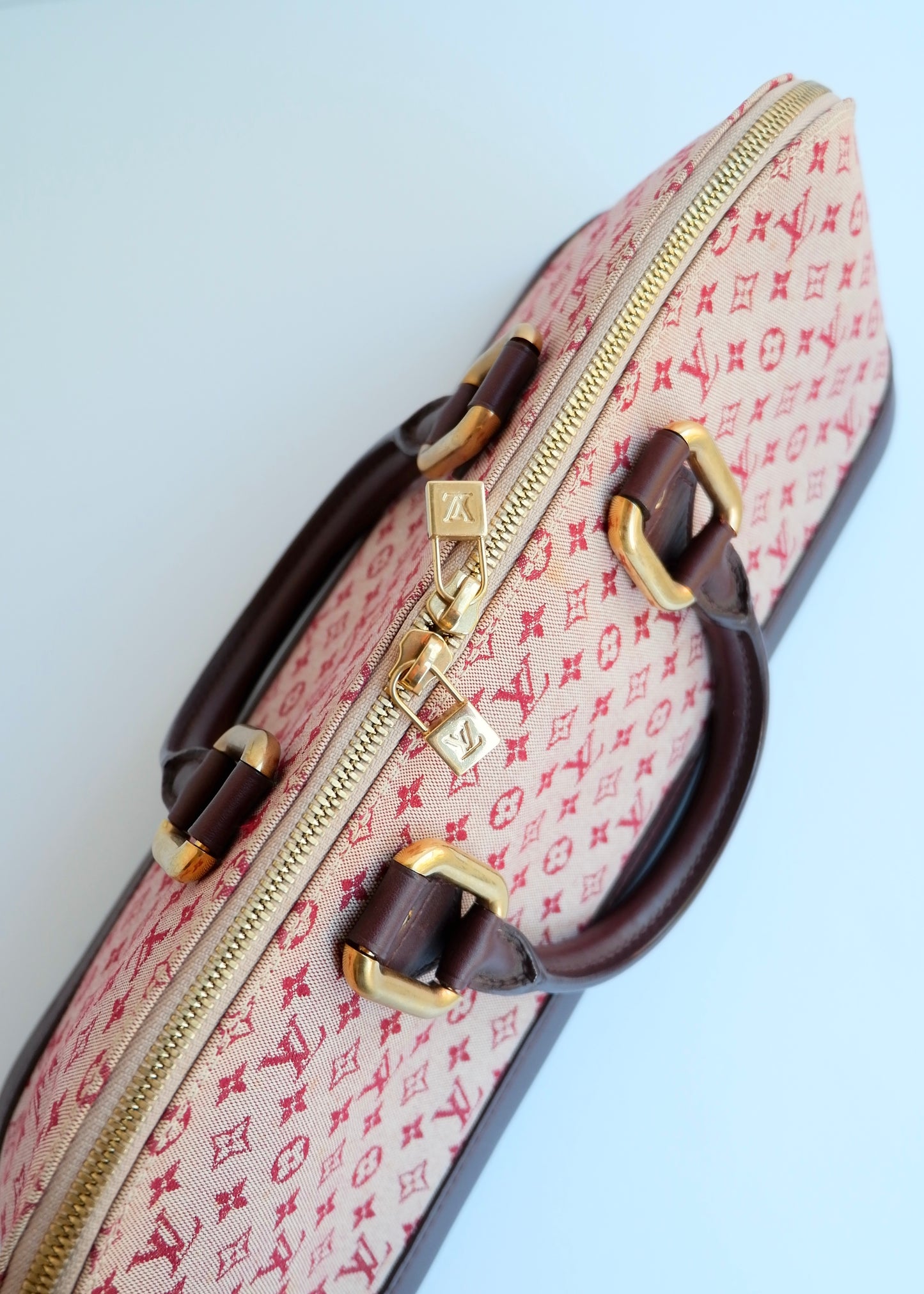 Authentic Preowned Louis Vuitton Burgundy Mini Lin Long Alma