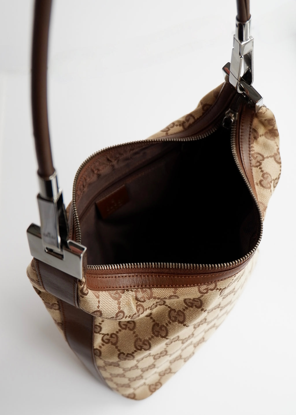Preowned Gucci Brown GG Canvas Shoulder Bag