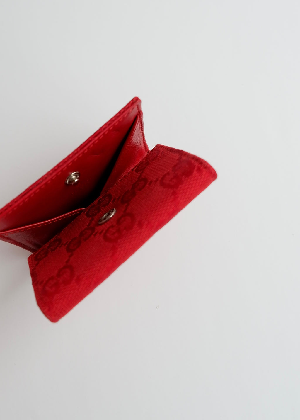 Authentic Preowned Gucci Red GG Canvas Coin Purse