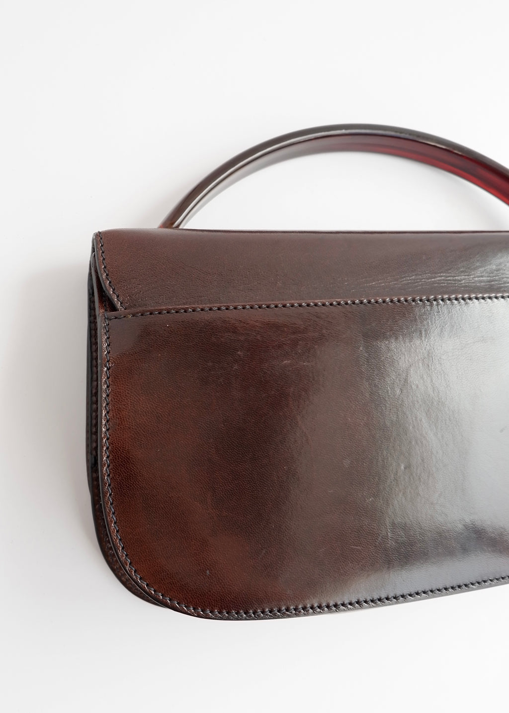 Authentic Preowned Vintage Prada Brown Leather Top Handle Bag