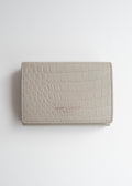 Preowned Saint Laurent Grey Leather Embossed Compact Wallet