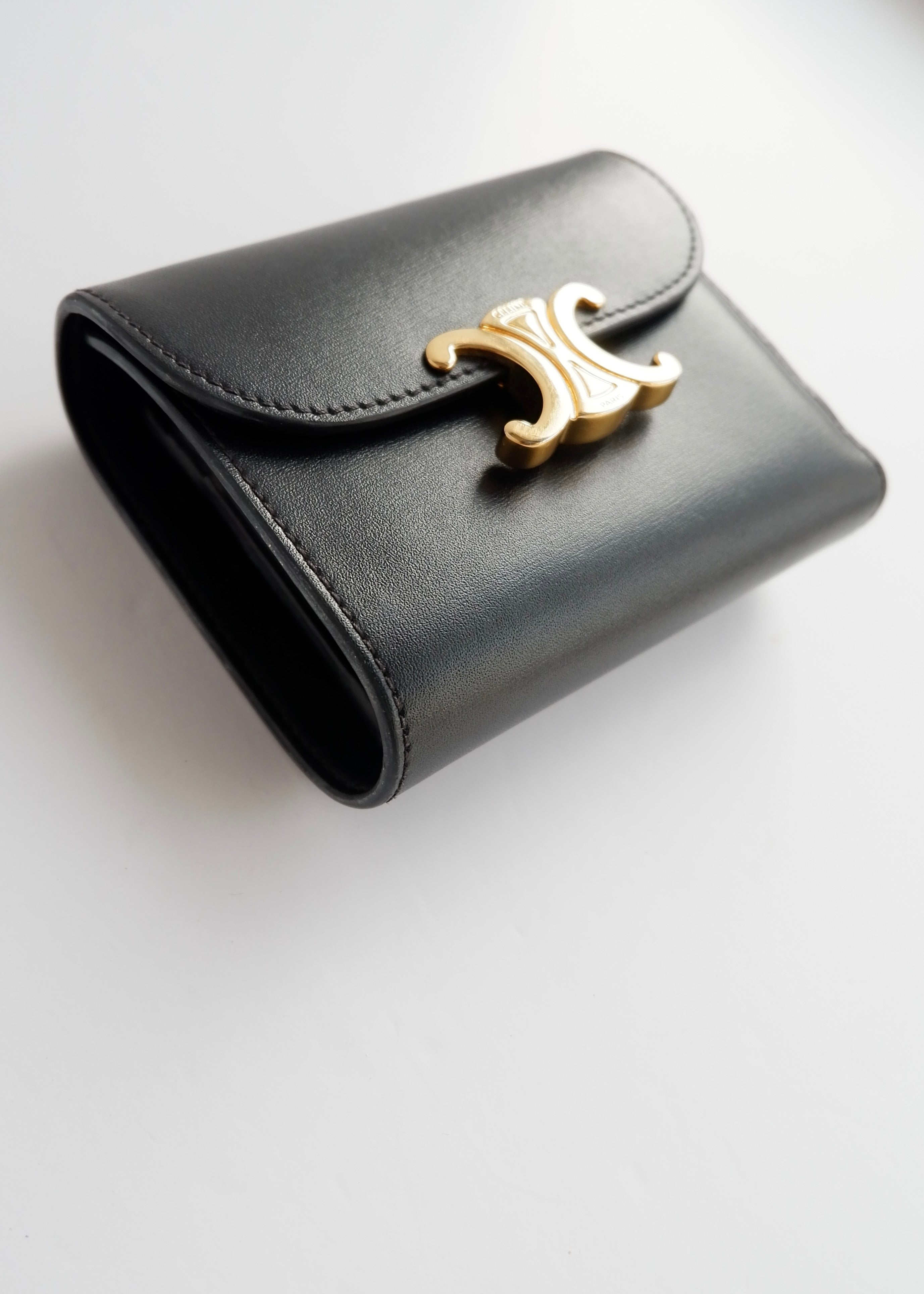 Portefeuille Celine Triomphe noir authentique d'occasion