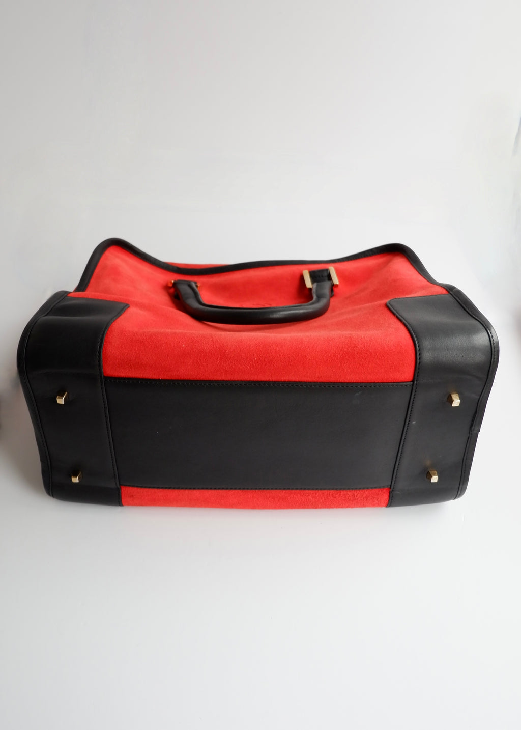 Preowned Loewe Red/Black Suede Amazona Handbag