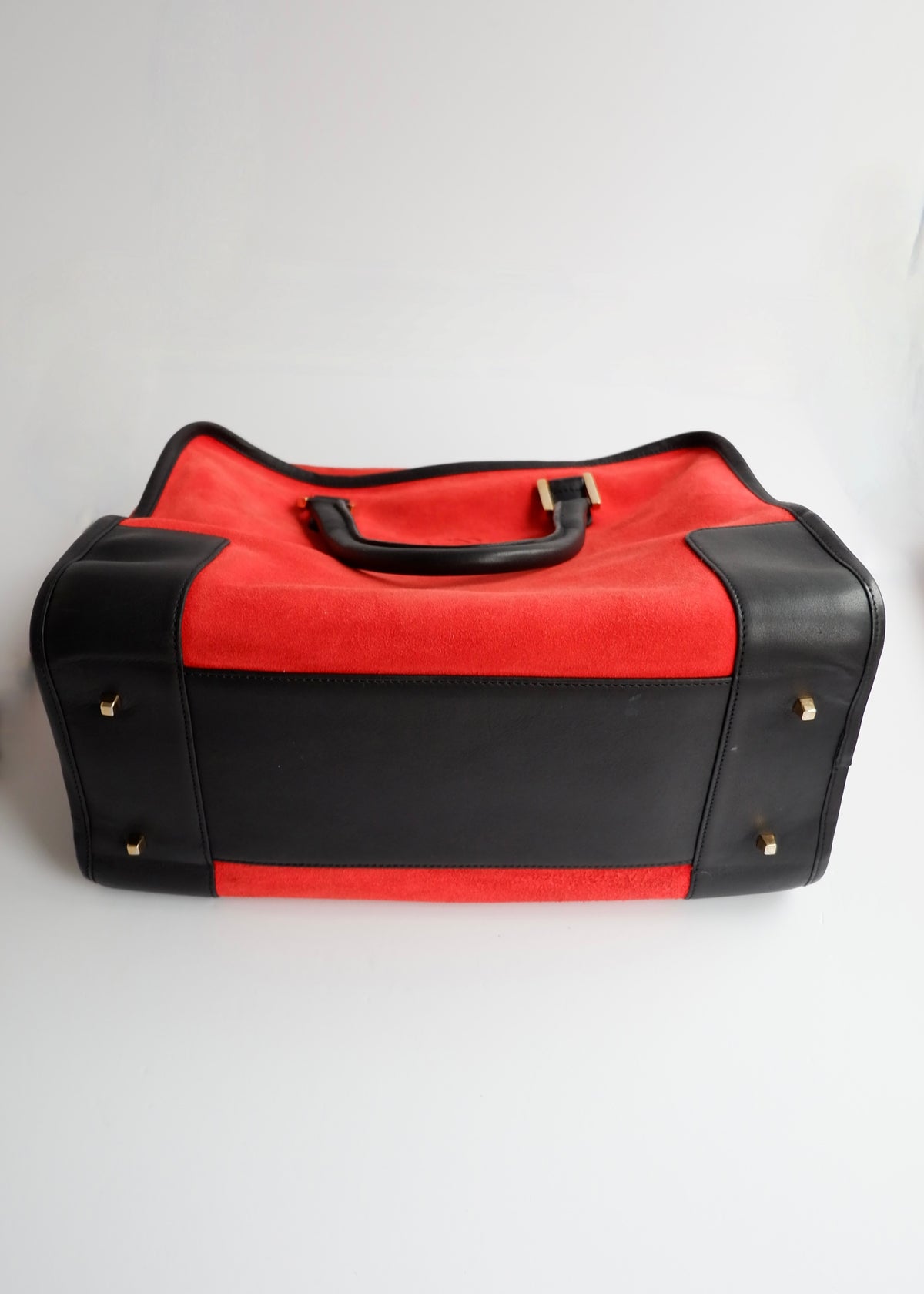 Preowned Loewe Red/Black Suede Amazona Handbag