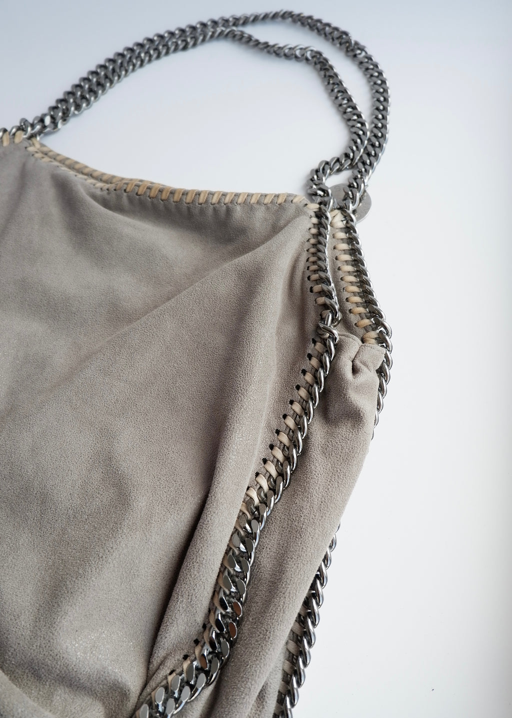 Sac porté épaule Stella McCartney Falabella en tissu gris authentique d'occasion