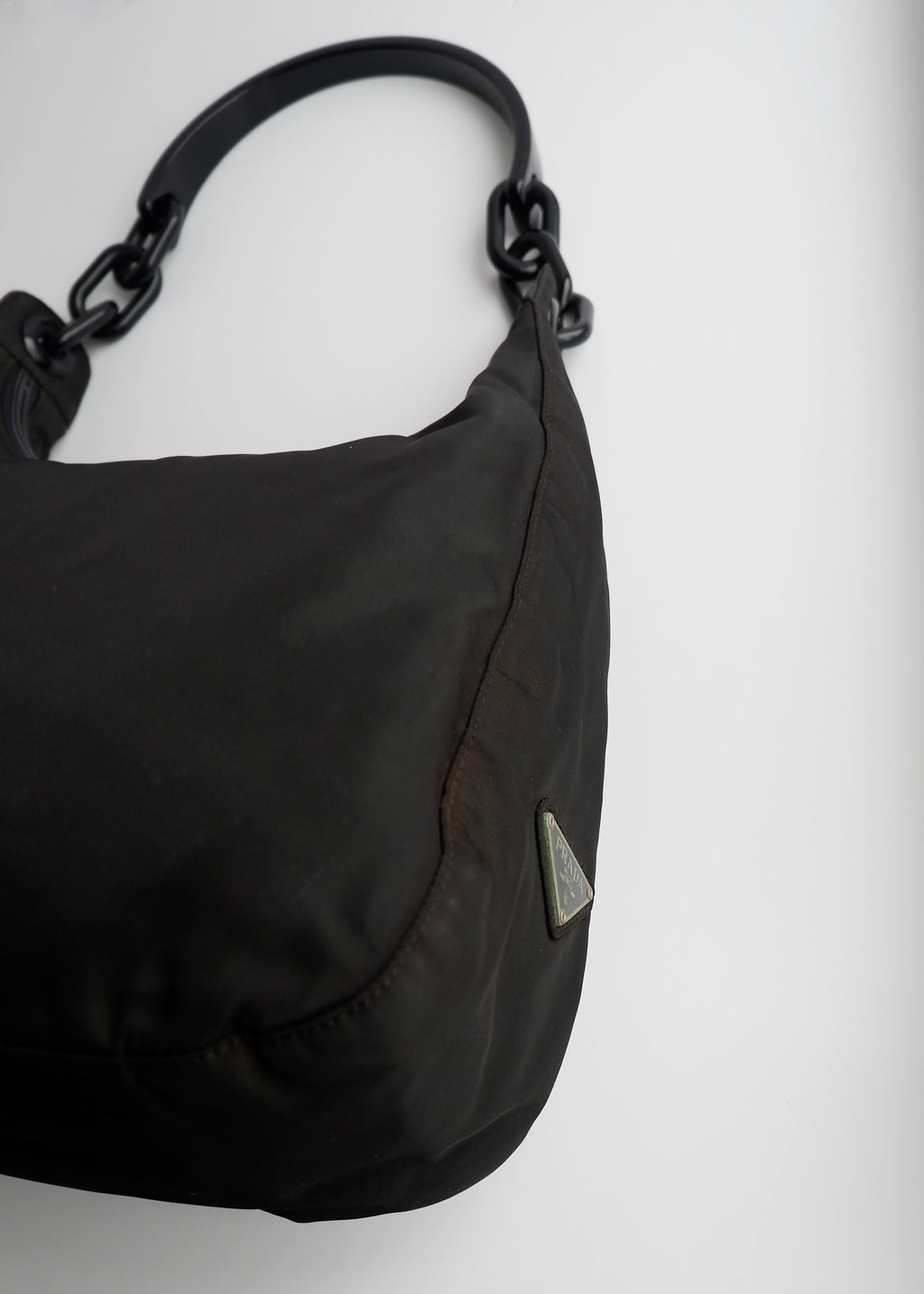 Authentic Preowned Prada Black Nylon Hobo Shoulder Bag