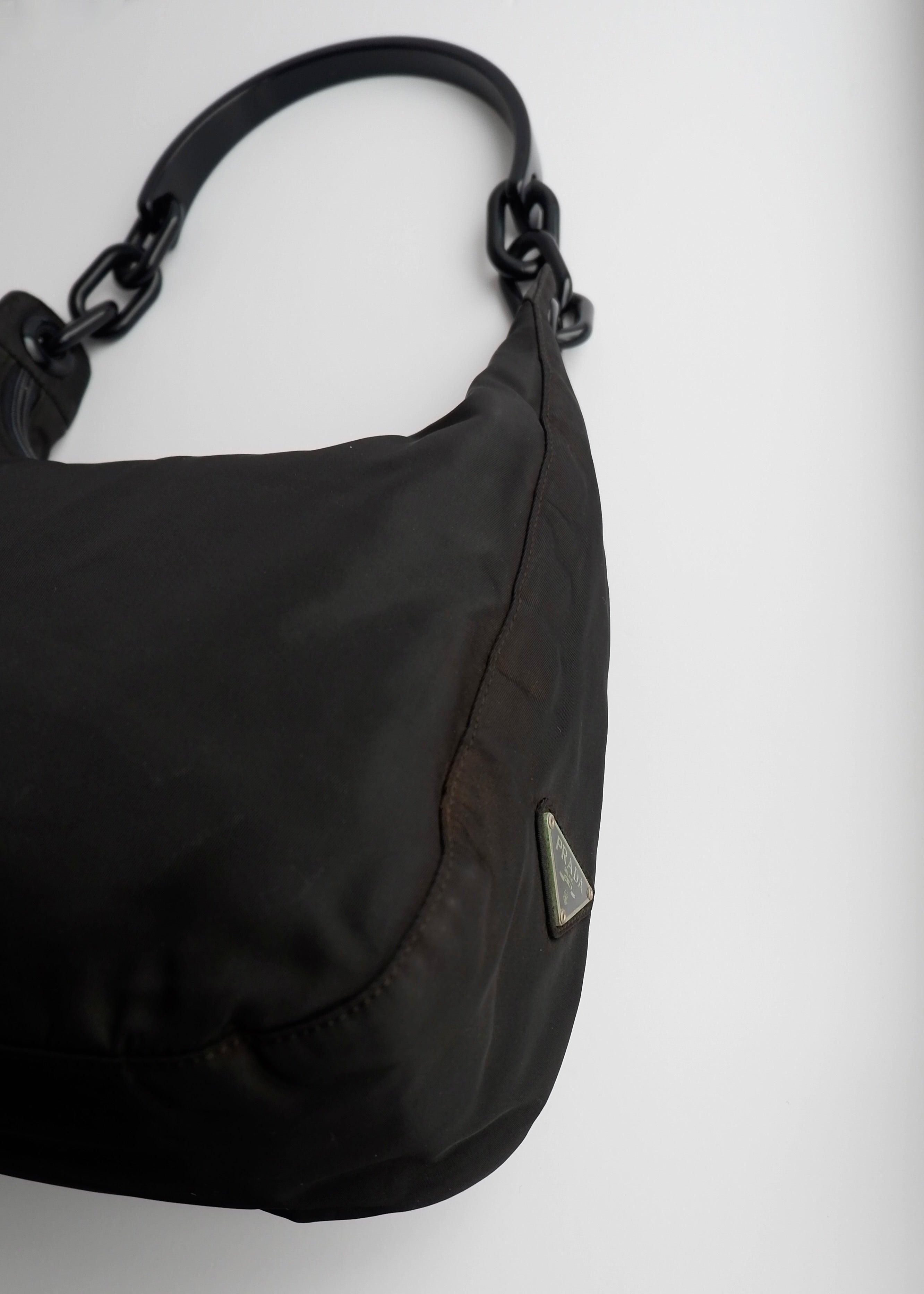 Authentic Preowned Prada Black Nylon Hobo Shoulder Bag