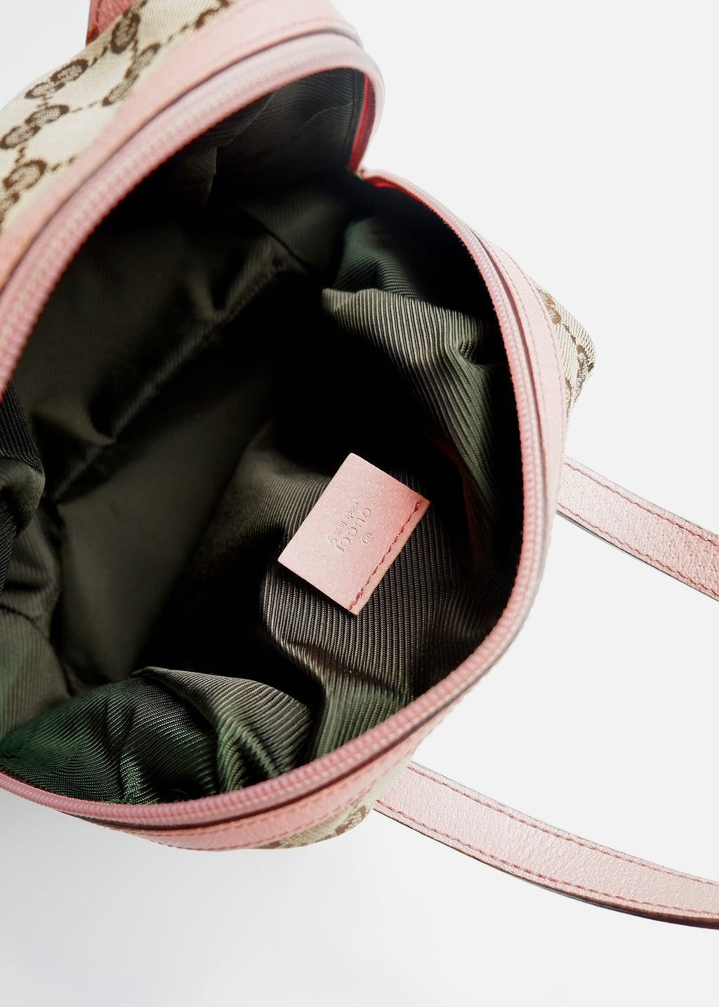 Authentic Preowned Gucci GG Canvas Pink Tofu Handbag