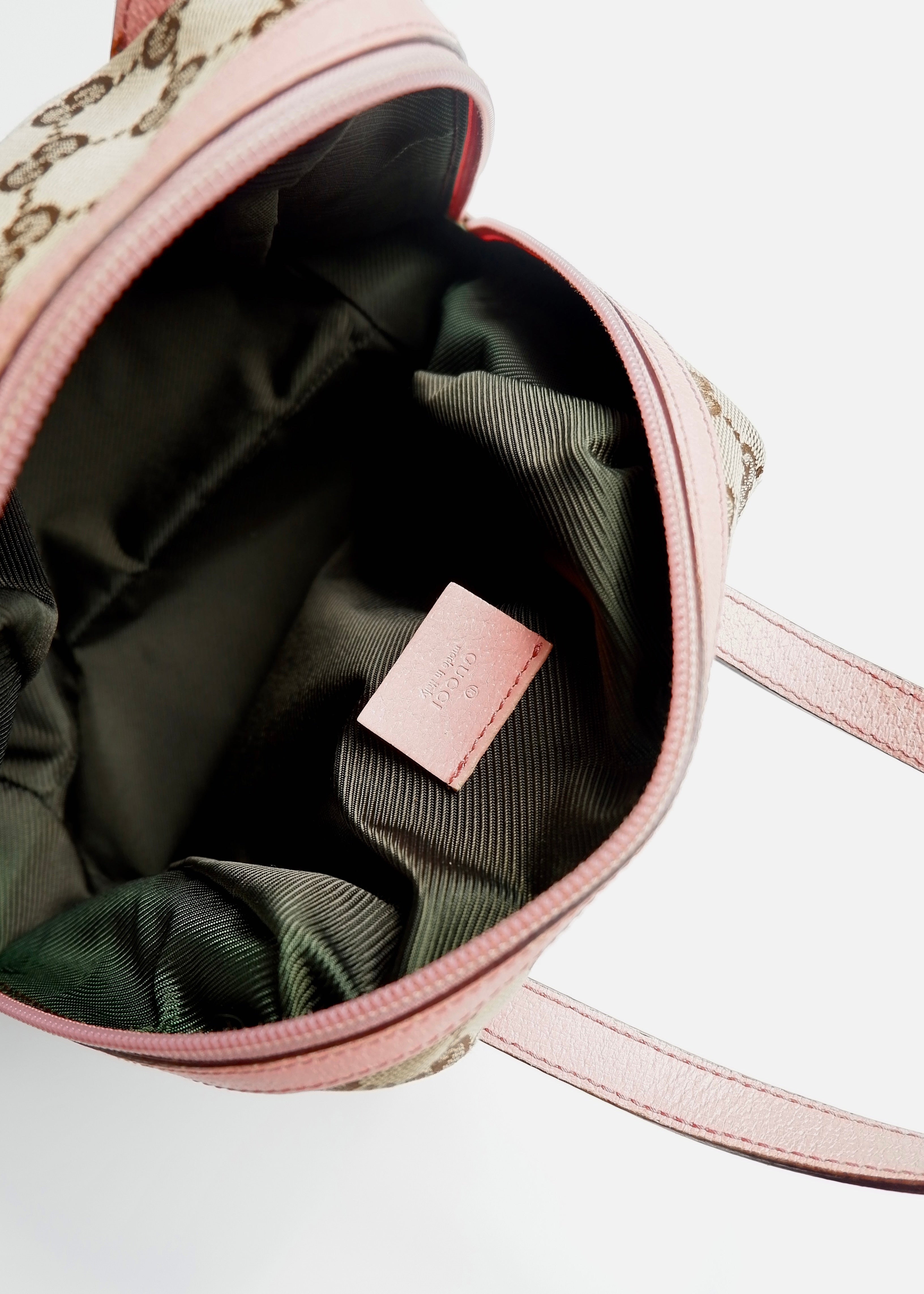Authentic Preowned Gucci GG Canvas Pink Tofu Handbag