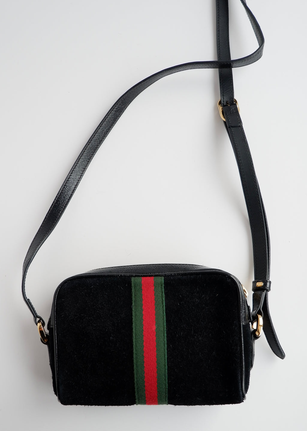 Authentic Preowned Gucci Black Suede Ophidia Mini Crossbody Bag