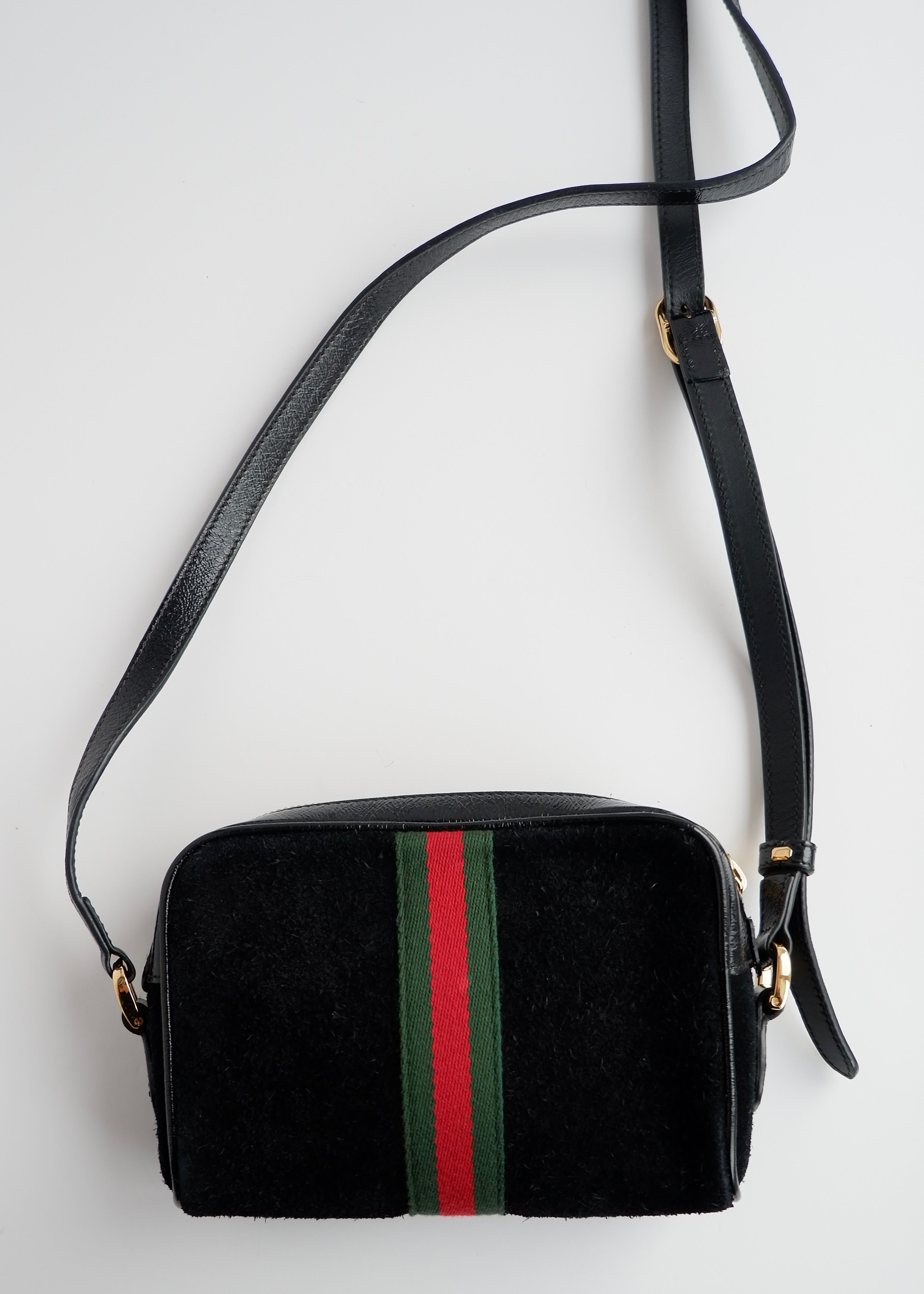 Authentic Preowned Gucci Black Suede Ophidia Mini Crossbody Bag