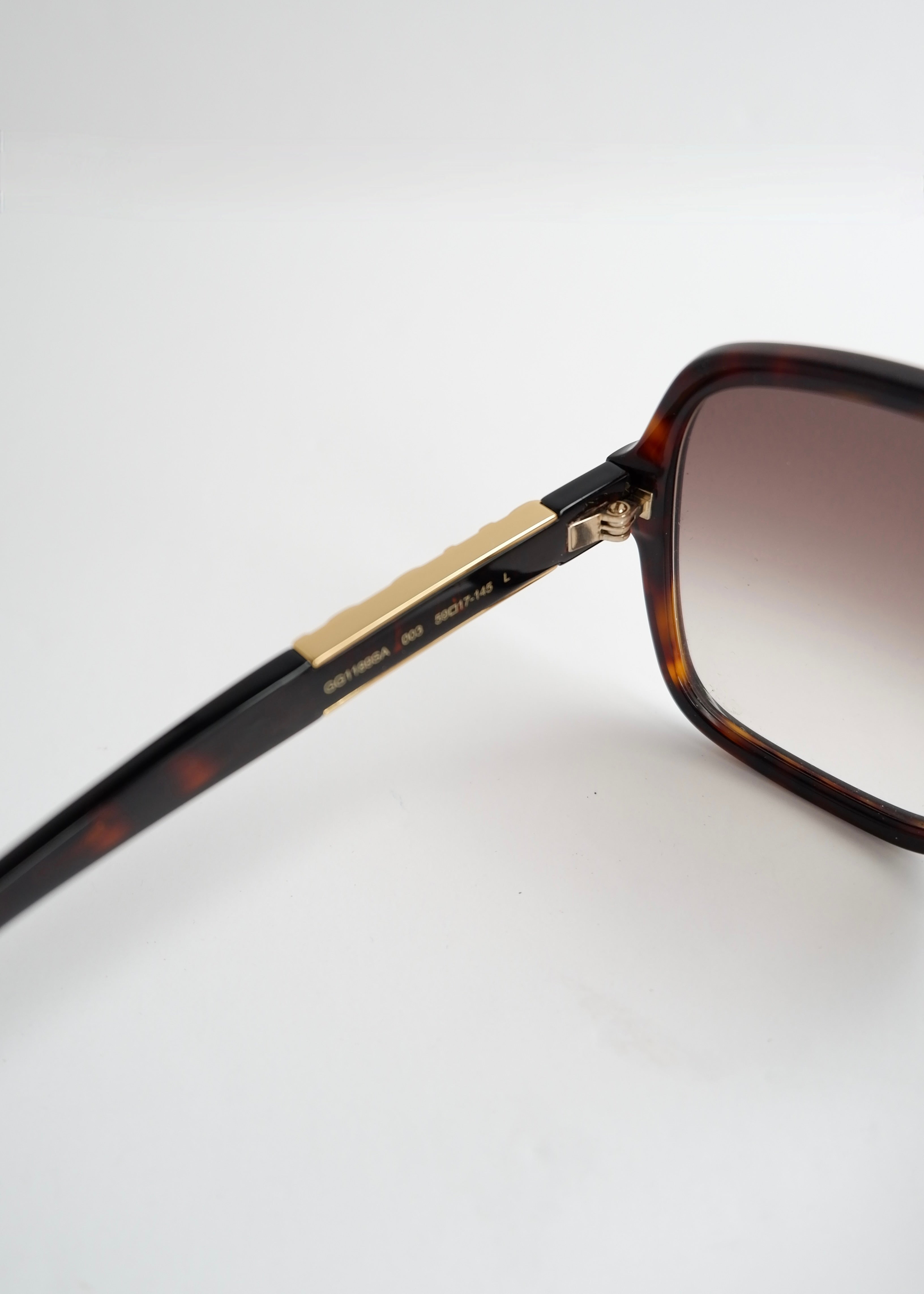 Authentic Preowned Gucci Black Oversized Square Frame Sunglasses