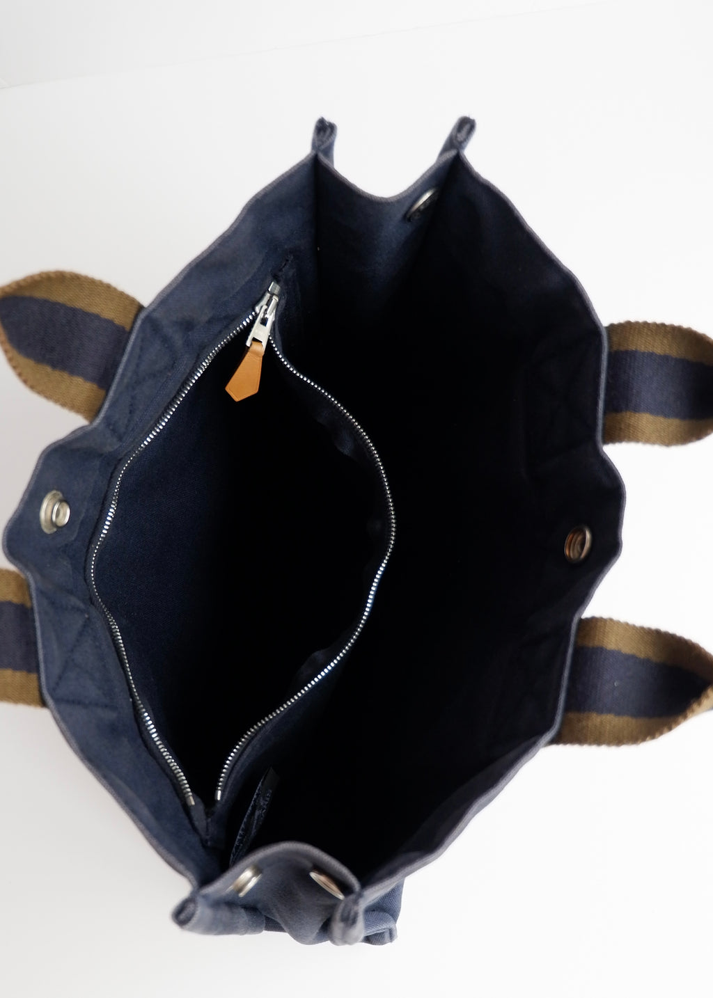 Sac cabas Hermes Fourre Tout PM toile marine authentique d'occasion