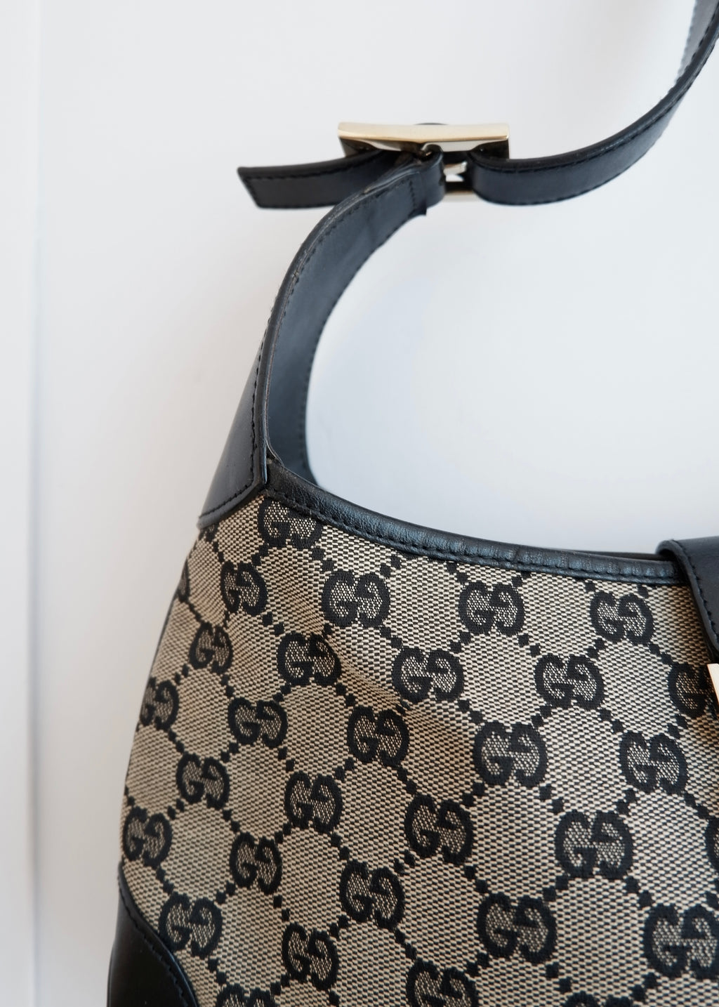 Authentic Preowned Gucci Black GG Canvas Jackie Shoulder Bag