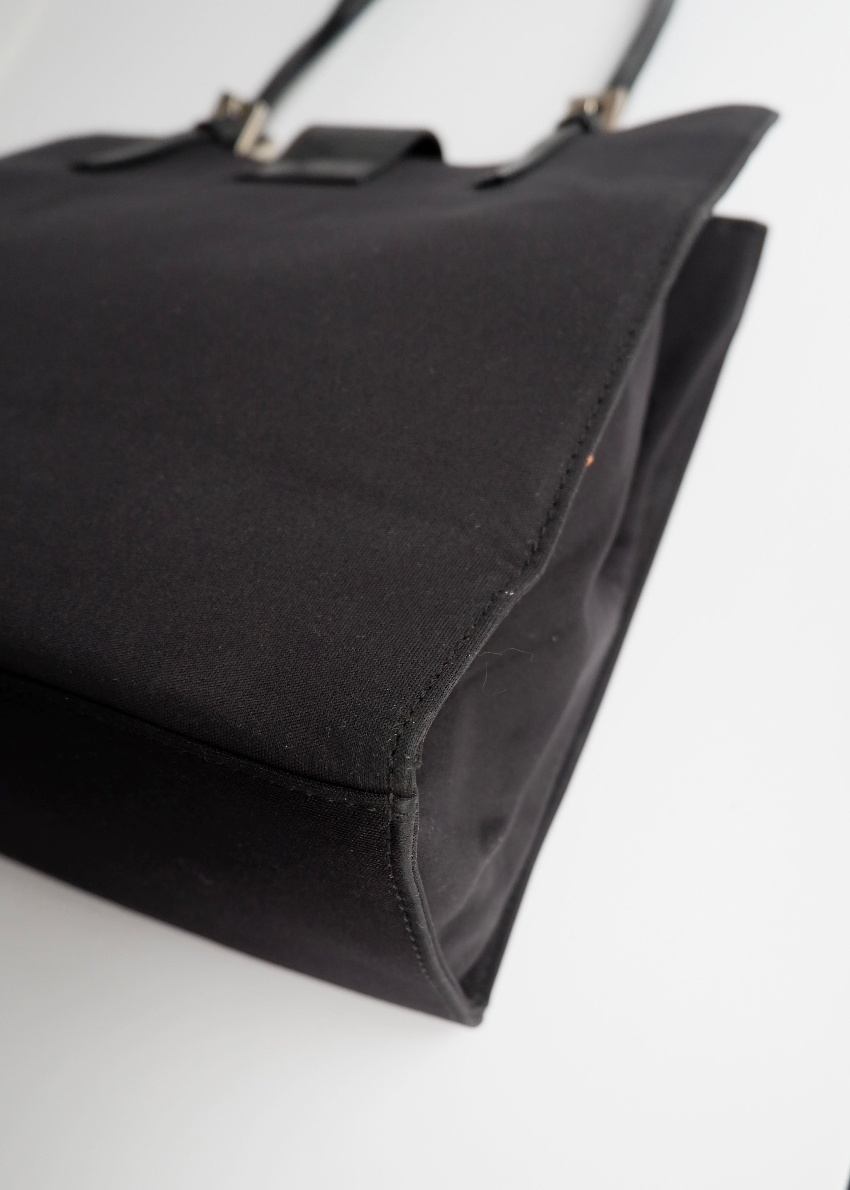 Authentic Preowned Fendi Black Fabric FF Logo Shoulder Bag