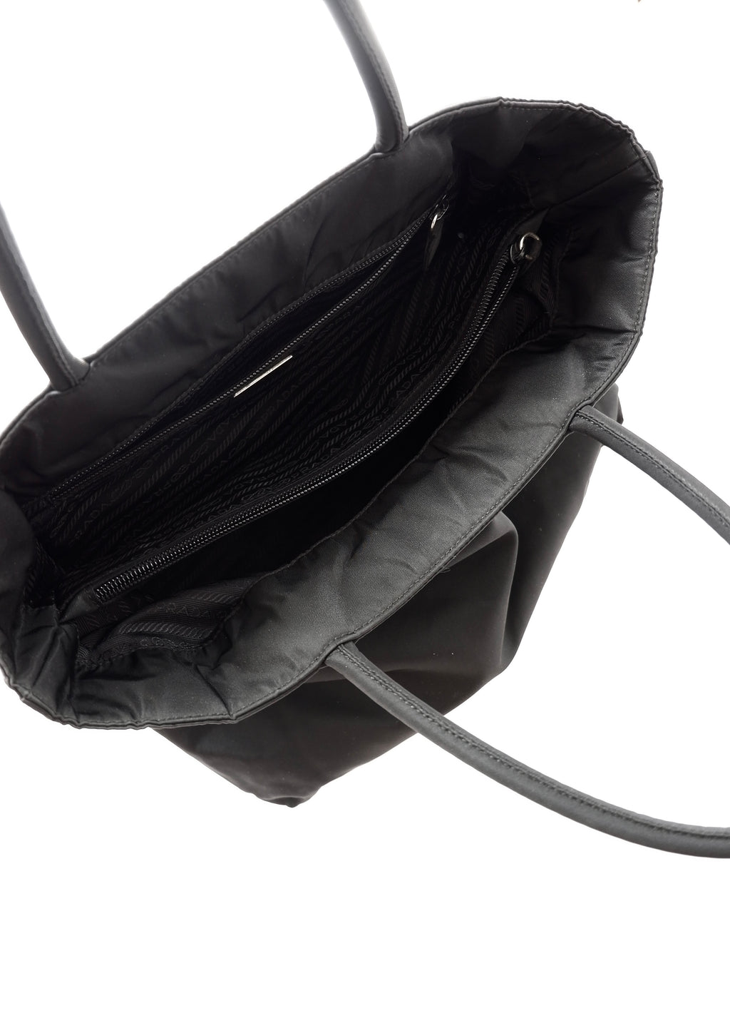 Authentic Prewned Prada Black Nylon Top Handle Handbag
