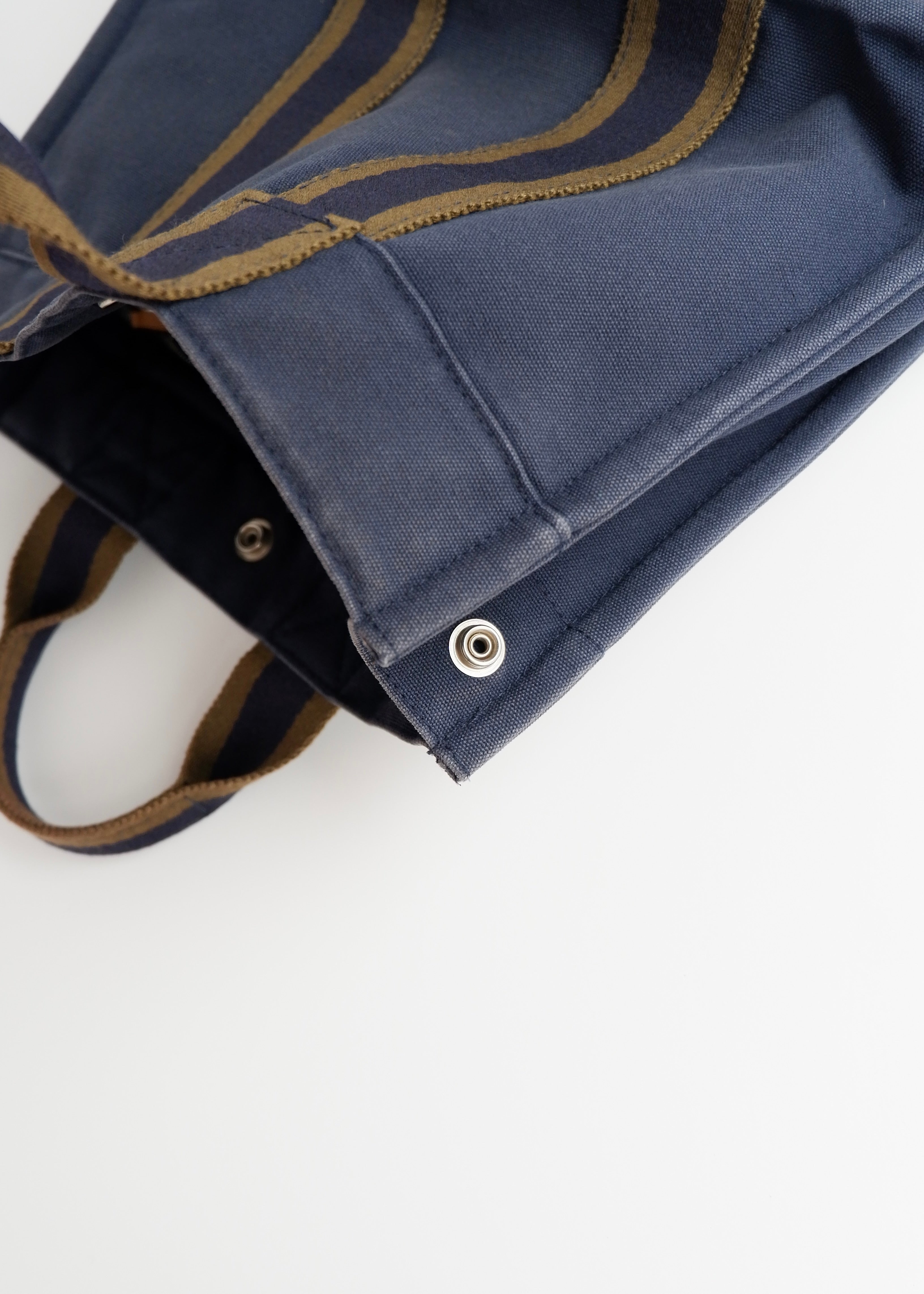 Sac cabas Hermes Fourre Tout PM toile marine authentique d'occasion